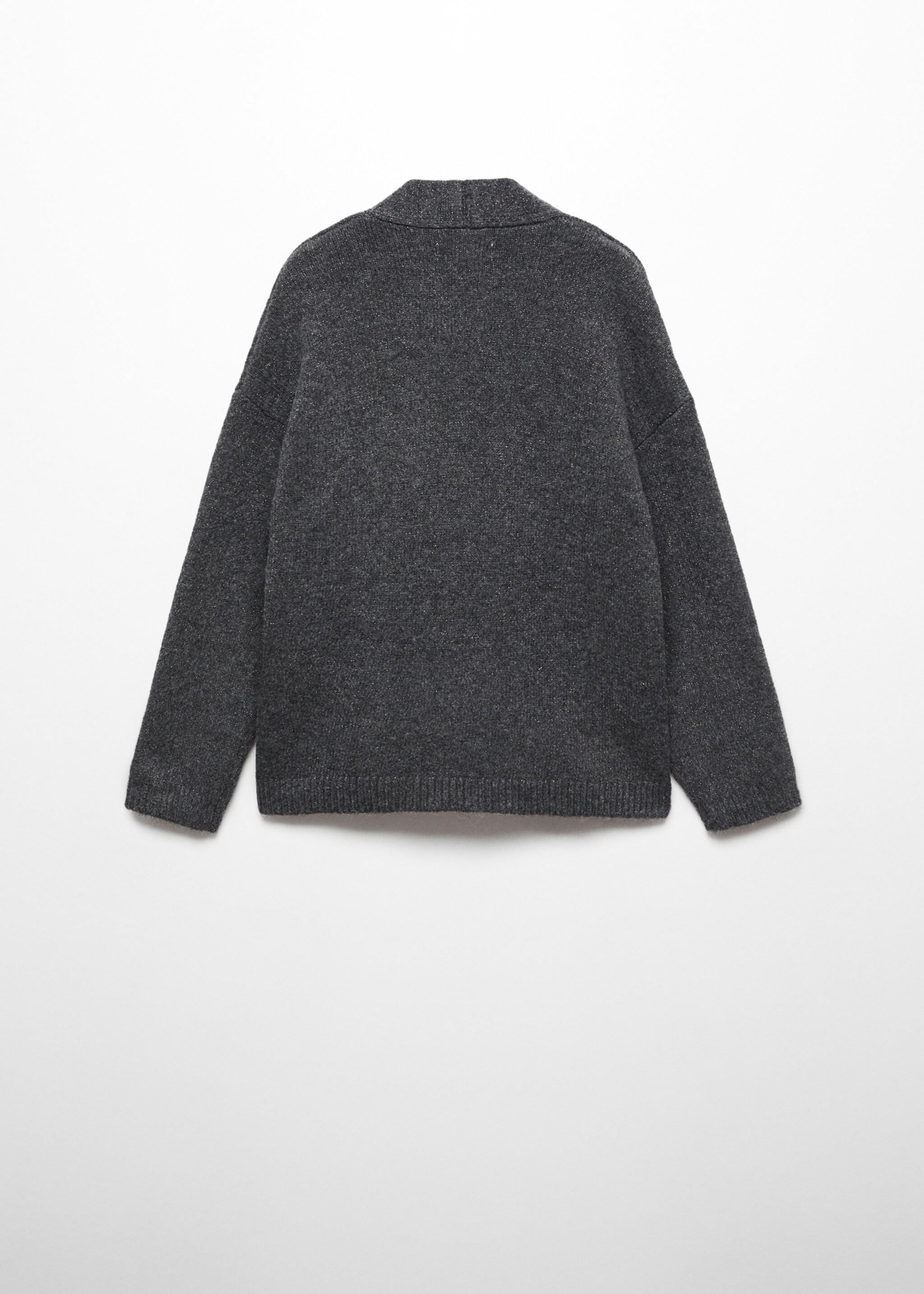 Lurex knitted cardigan - Reverse of the article, Dark Heather Grey. Ref: 57069217-00.