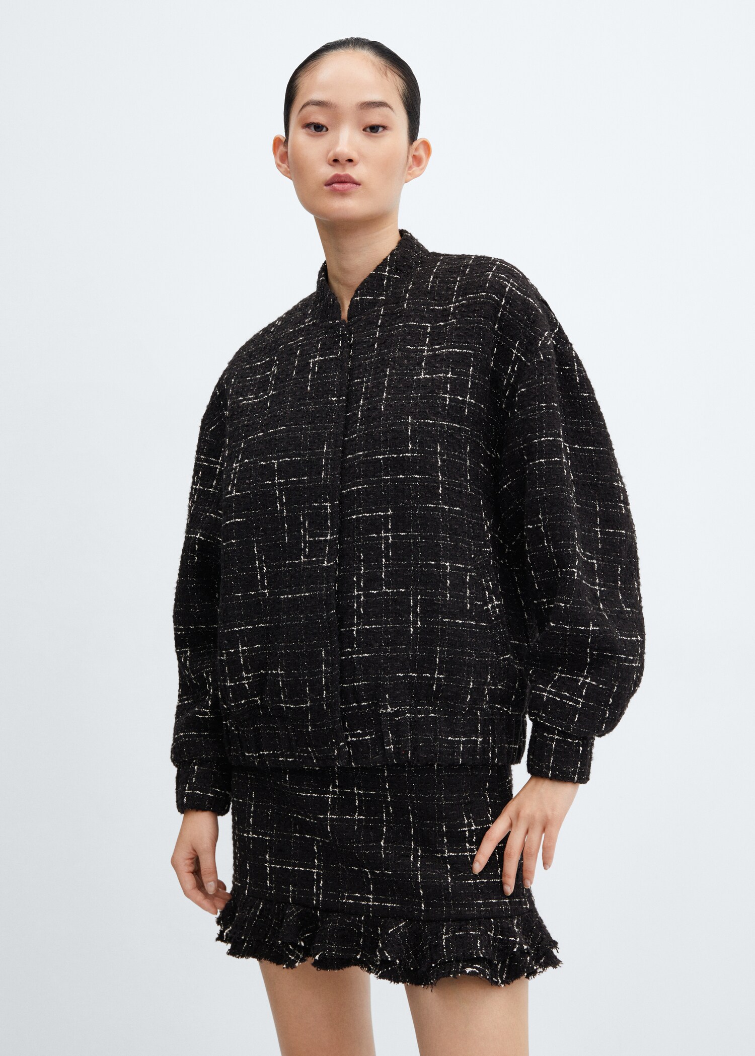 Tweed bomber jacket - Medium plane