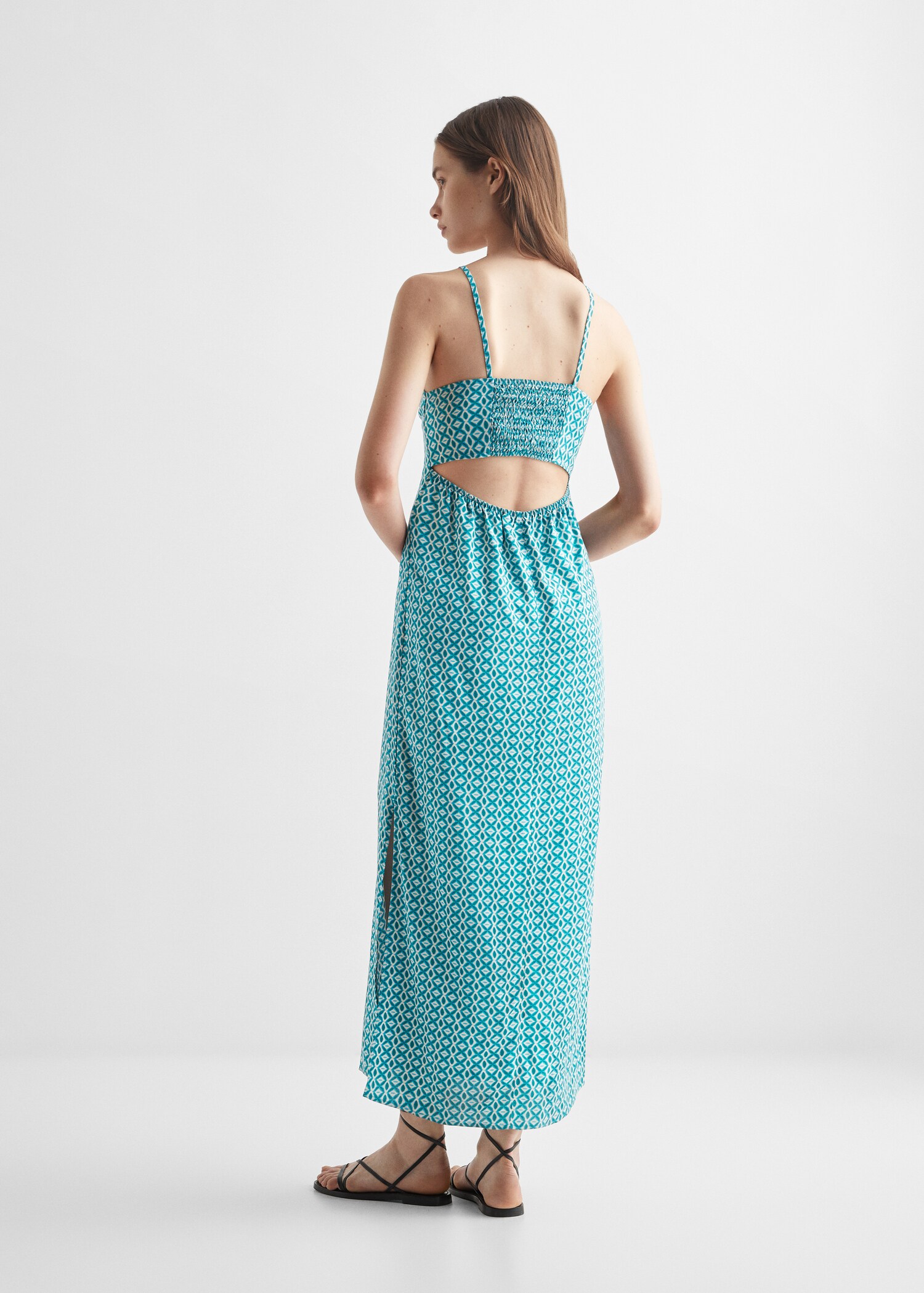 Vestido comprido estampado - Verso do artigo