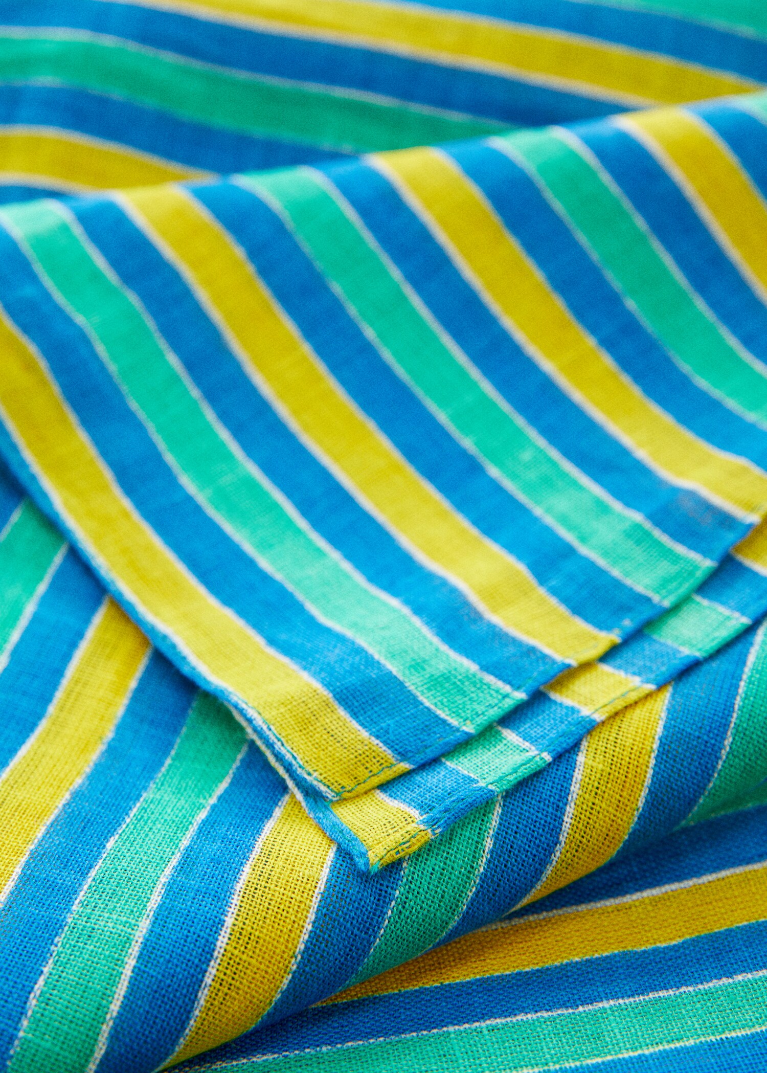 Leinen-Sarong mit mehrfarbigen Streifen - Mittlere Ansicht