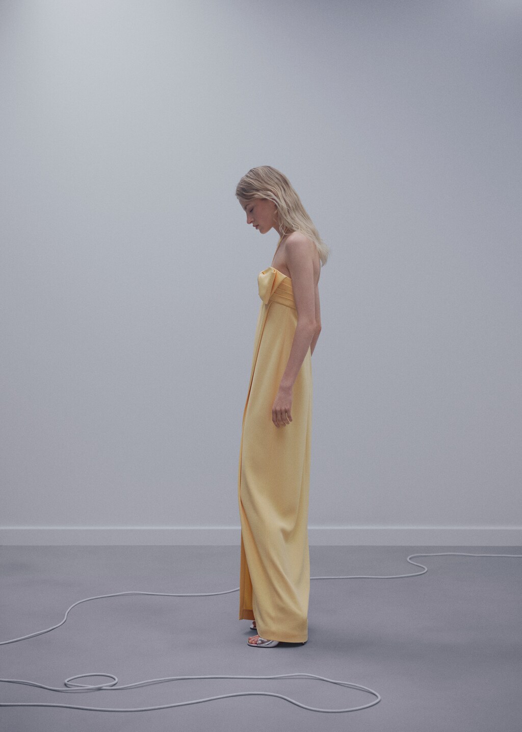 ワンピース 2022SS arts & science bow dress Bow One-shoulder Full A-line Noir Garden Metallic Jacquard