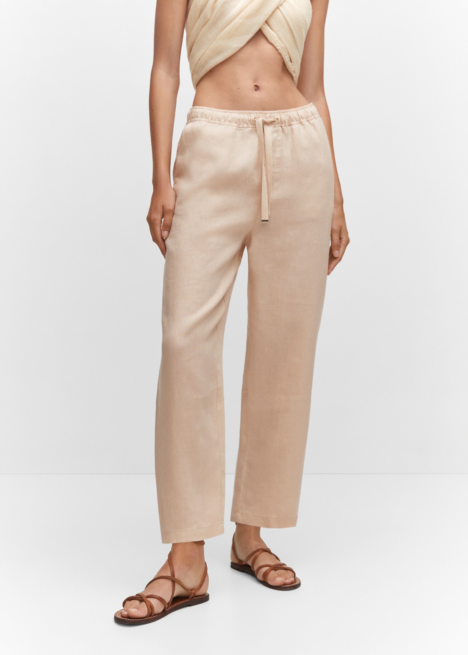 100% linen trousers - Medium plane