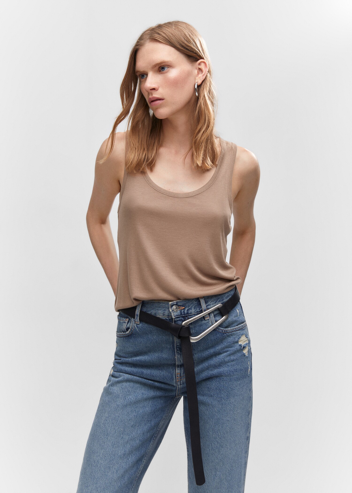 Fluid strapless top - Medium plane
