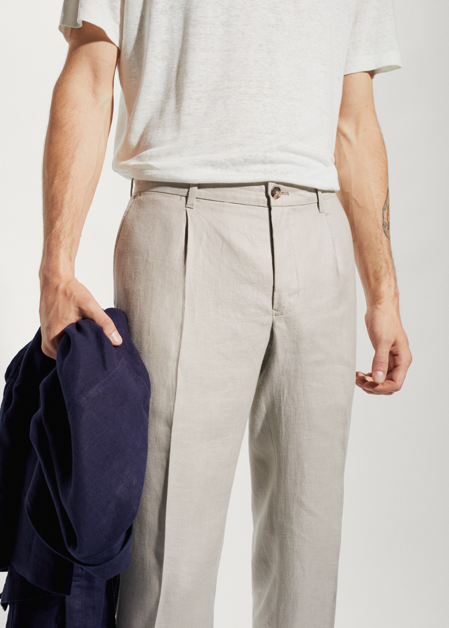 Regular Fit-Hose aus 100 % Leinen - Detail des Artikels 1