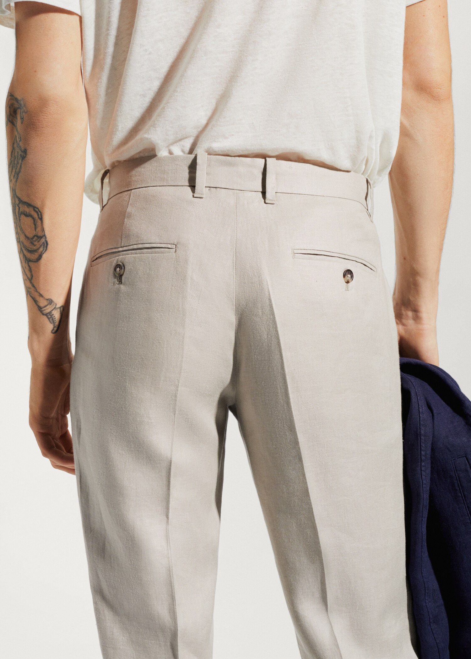 Regular Fit-Hose aus 100 % Leinen - Detail des Artikels 6
