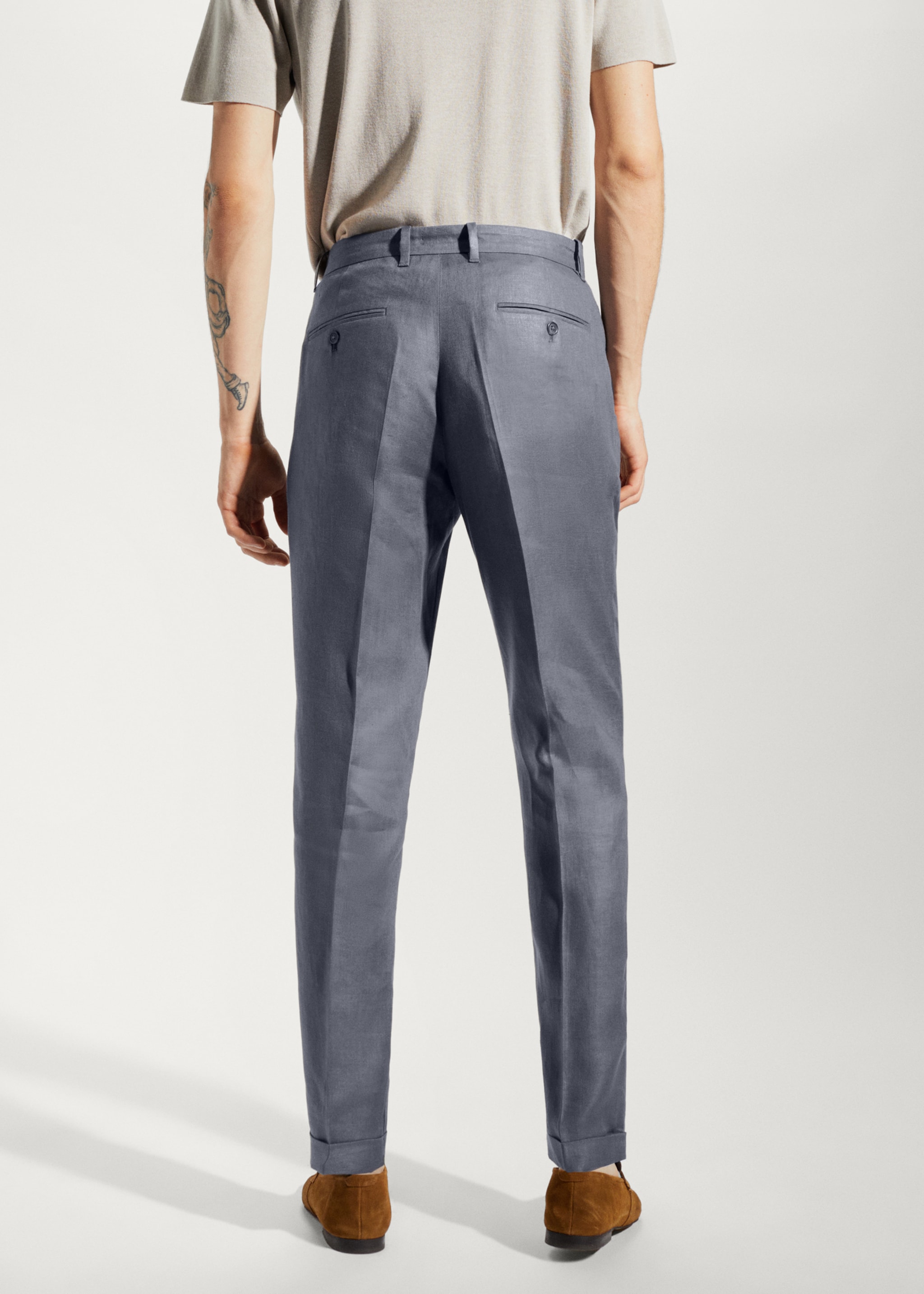 Pantalón 100% lino regular fit - Reverso del artículo