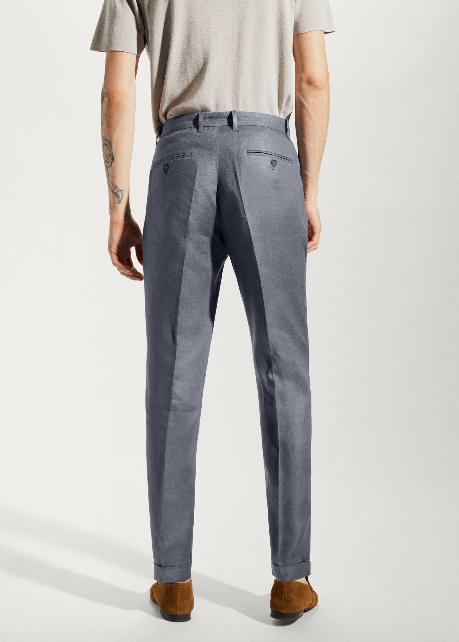Pantalon 100 % lin regular fit - Verso de l’article