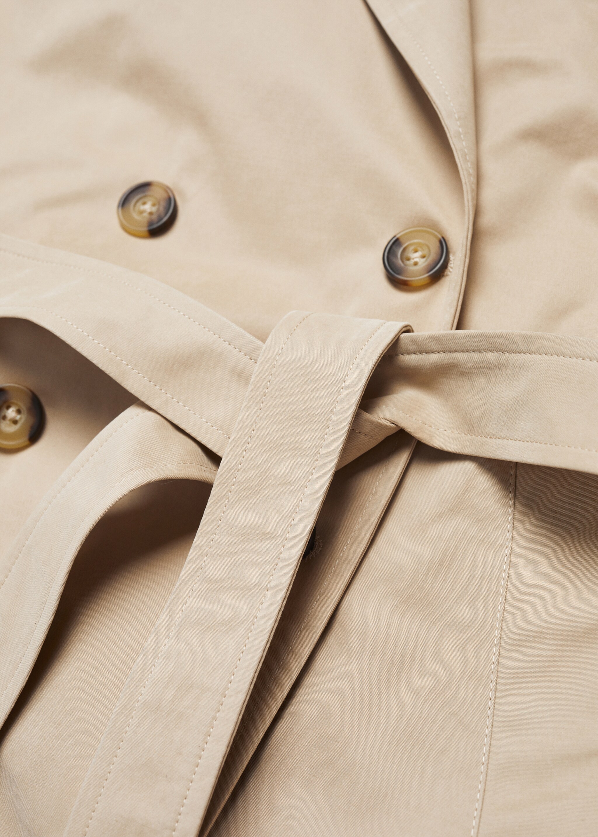 Classic trench coat with belt - Details of the article 8, Beige. Ref: 57072518-00.