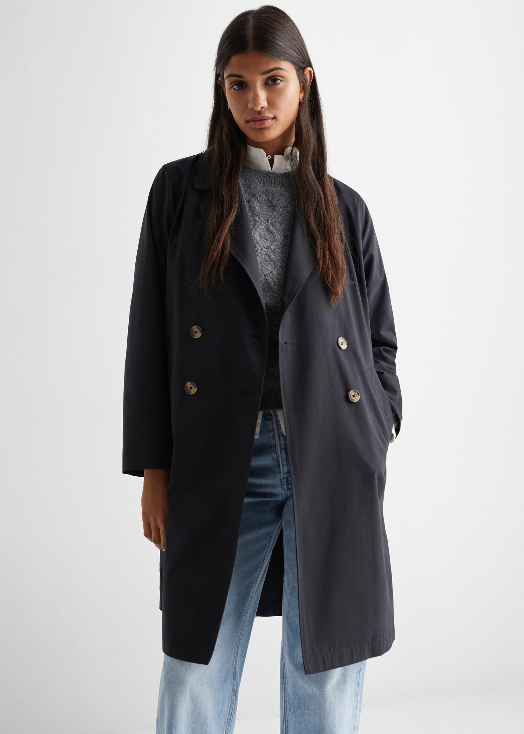 Klassieke trenchcoat met ceintuur - Middenvlak