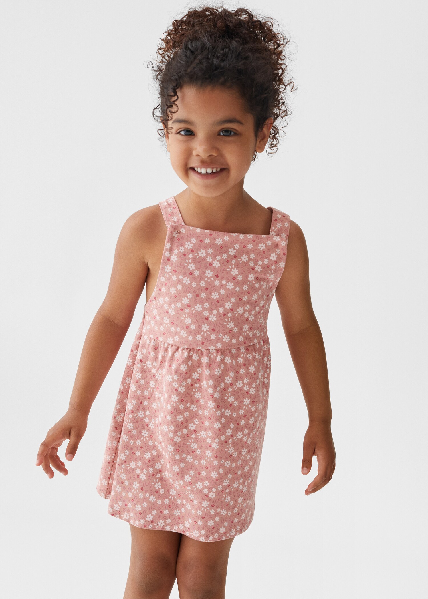 Floral cotton pinafore dress - Medium plane