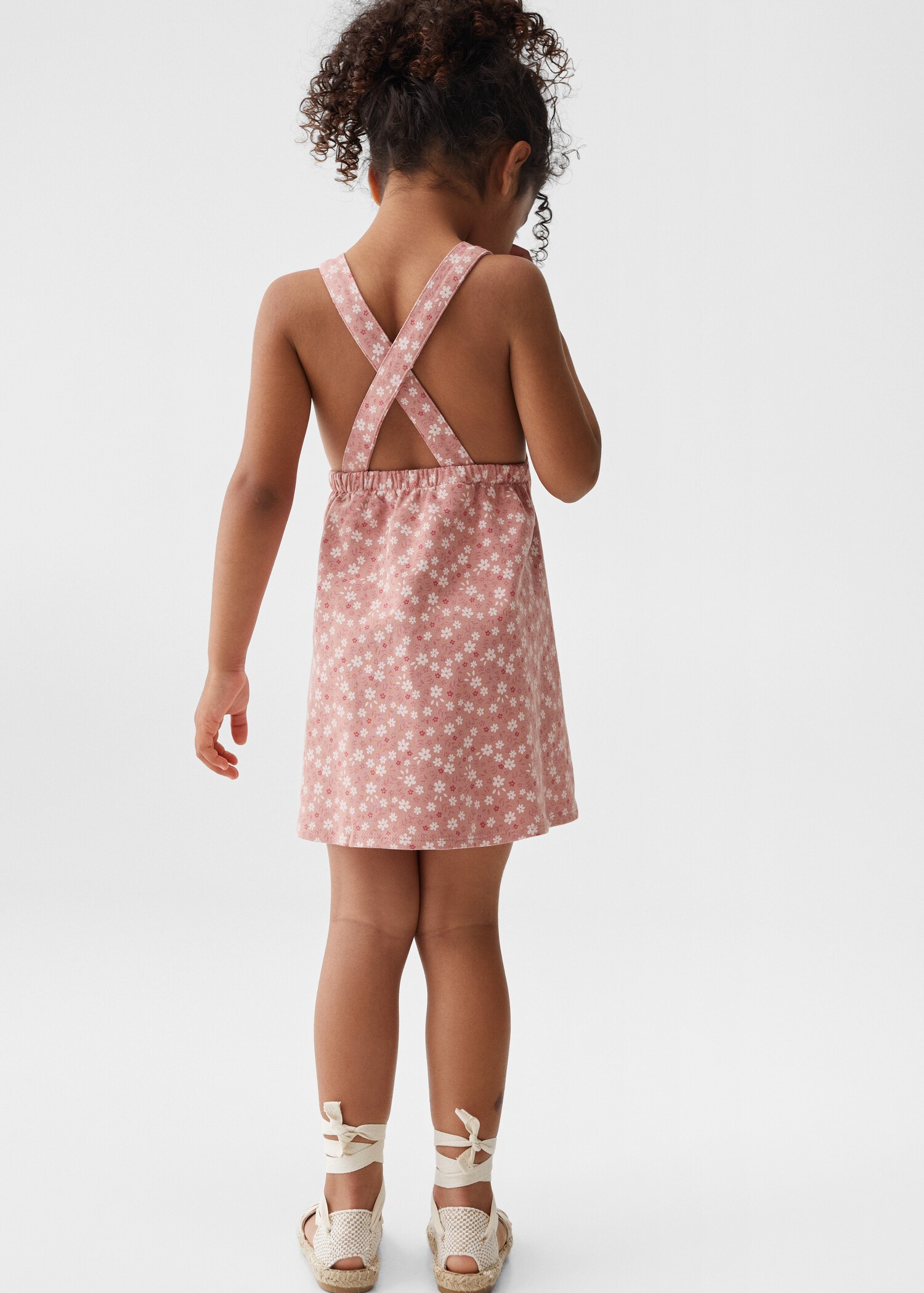 Floral cotton pinafore dress - Reverse of the article