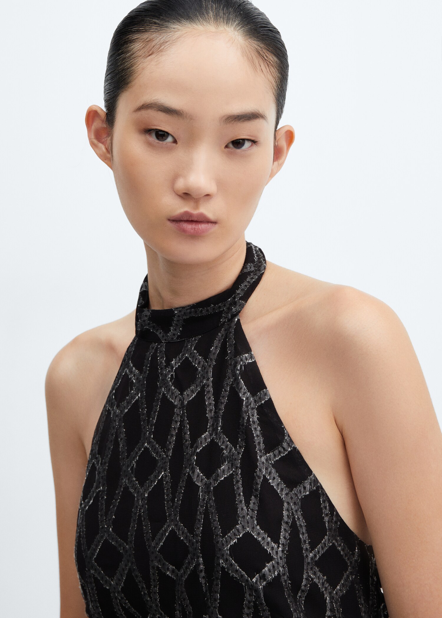 Lurex halter-neck dress - Details of the article 1