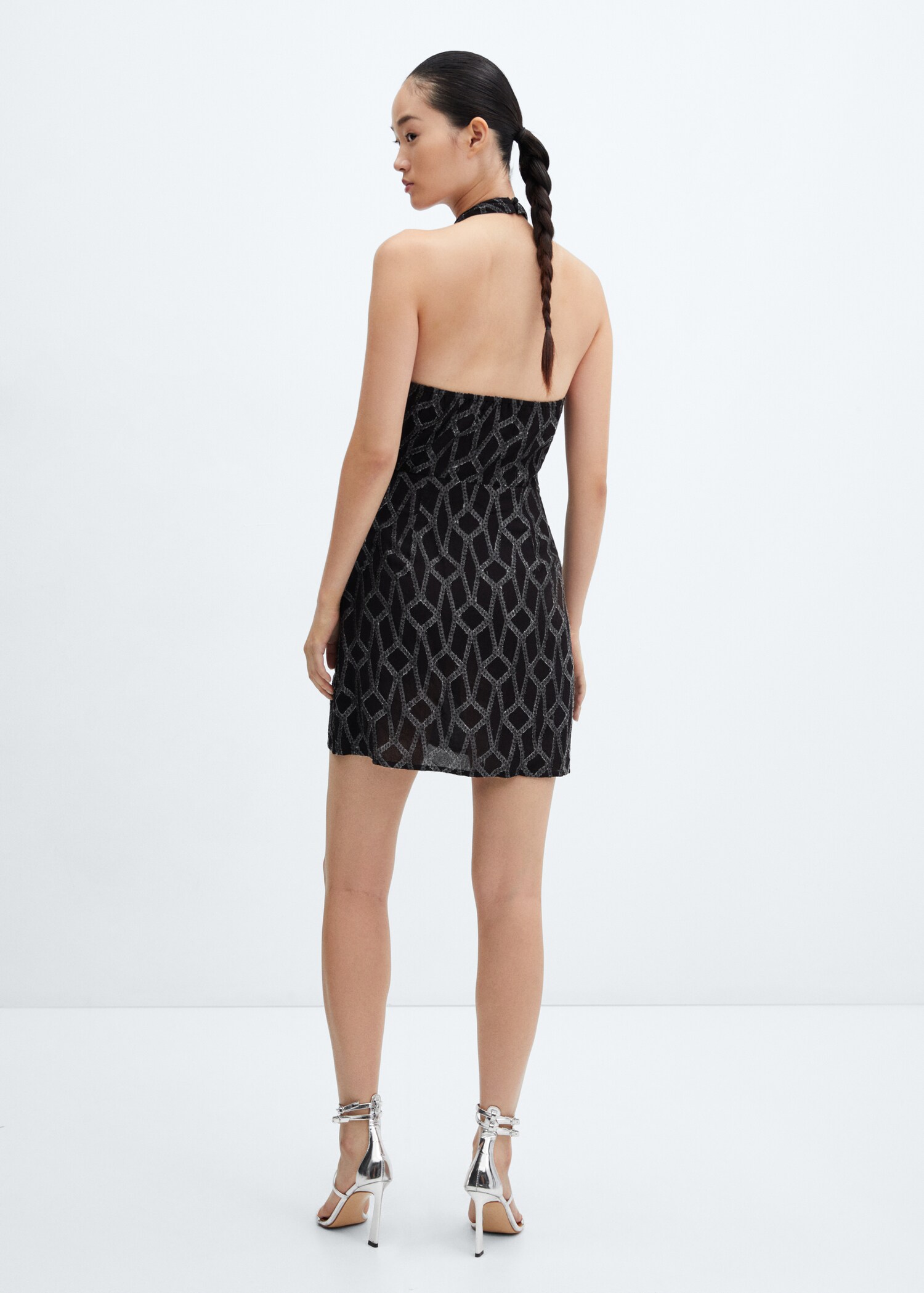 Lurex halter-neck dress - Reverse of the article