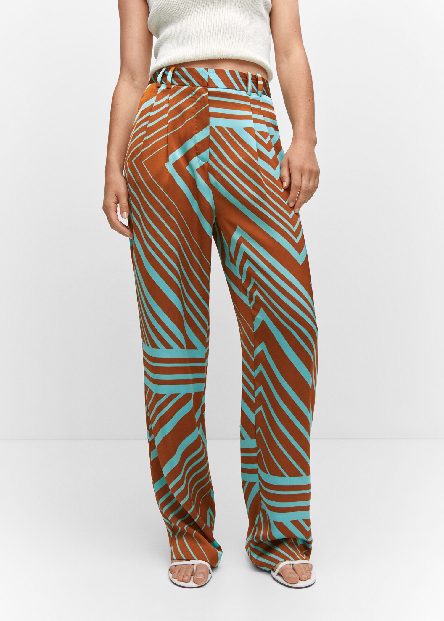 Pantalón satinado estampado - Plano medio