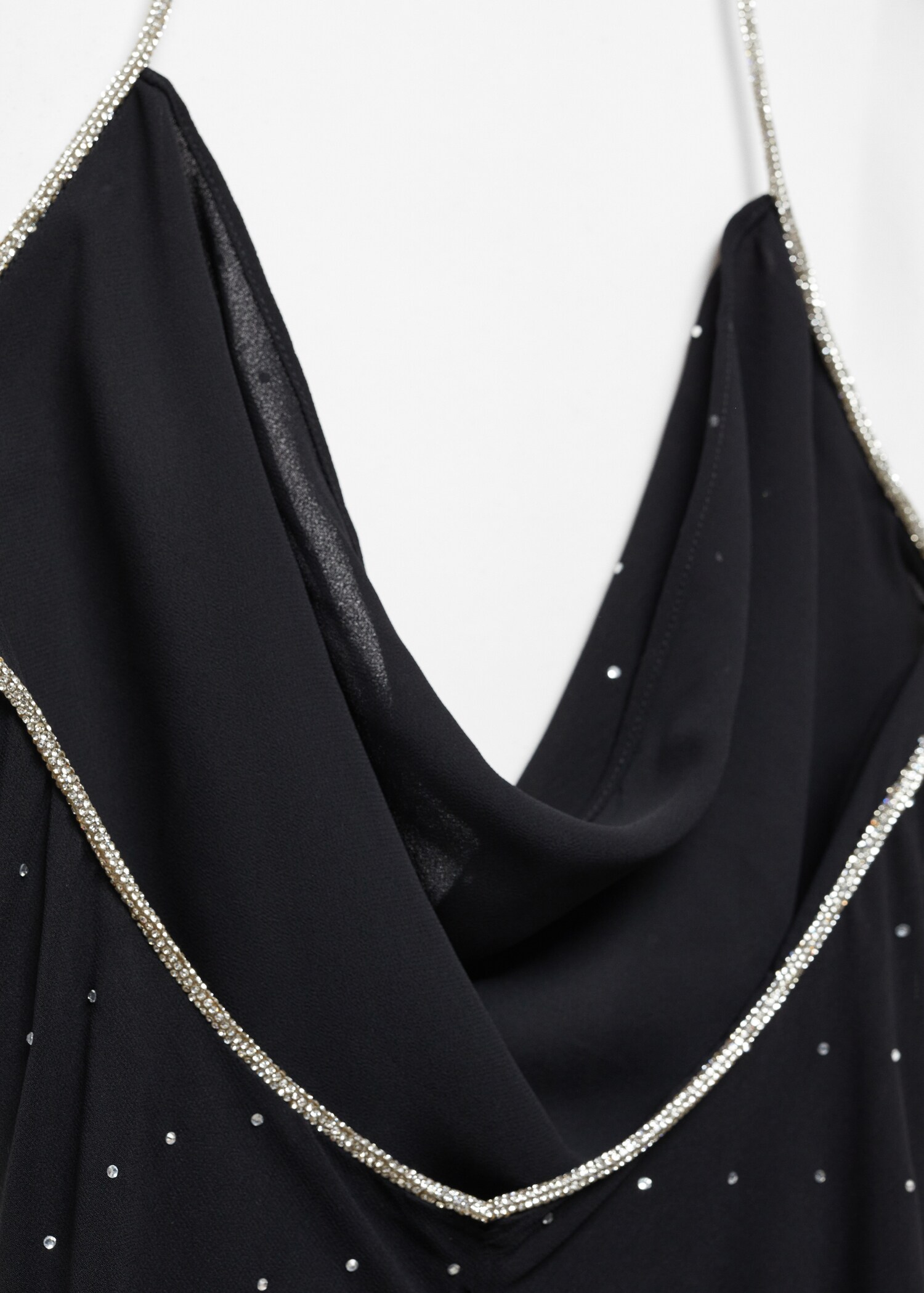 Draped-neck rhinestone dress - Details of the article 8