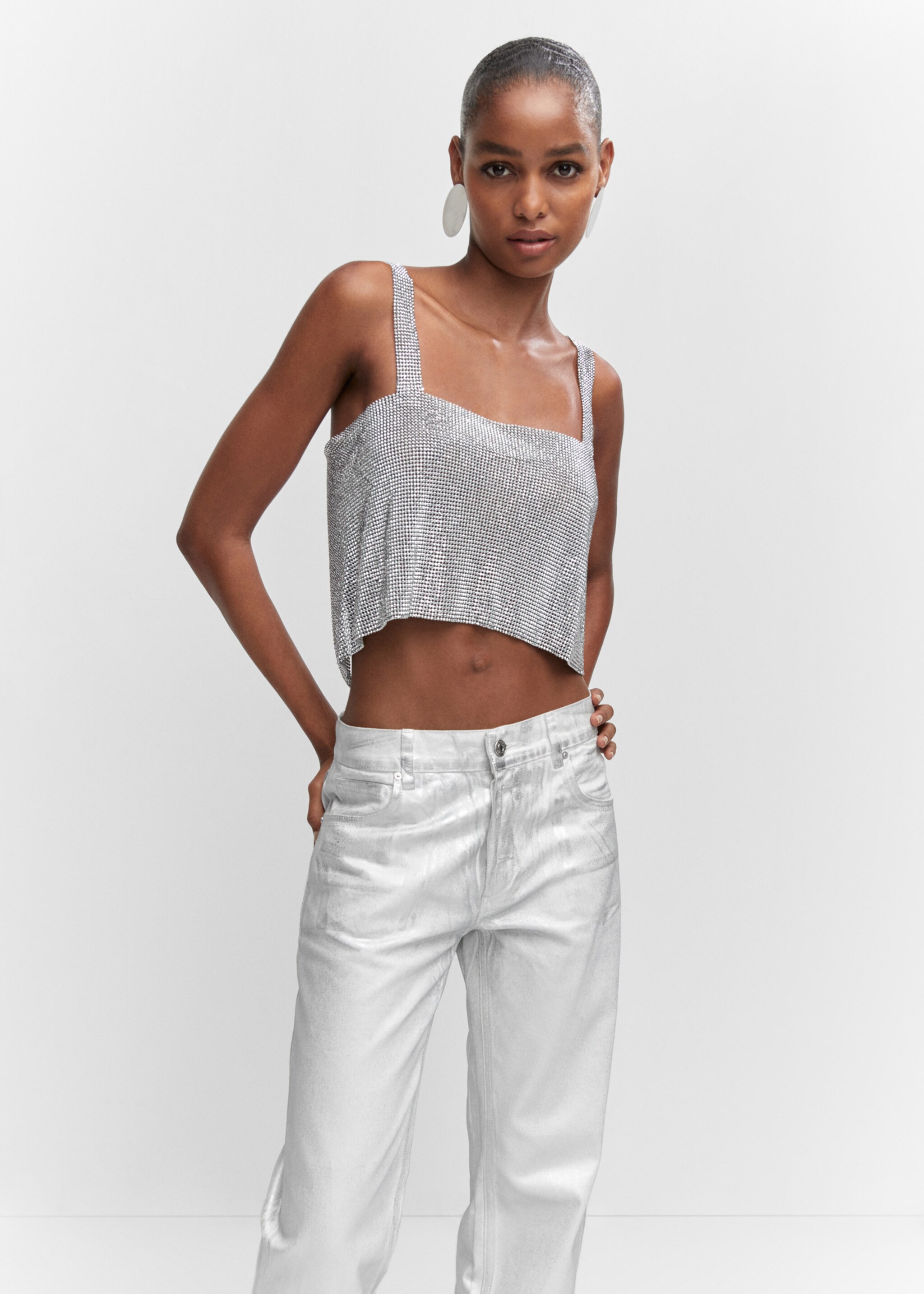 Top maille filet cristaux - Plan moyen