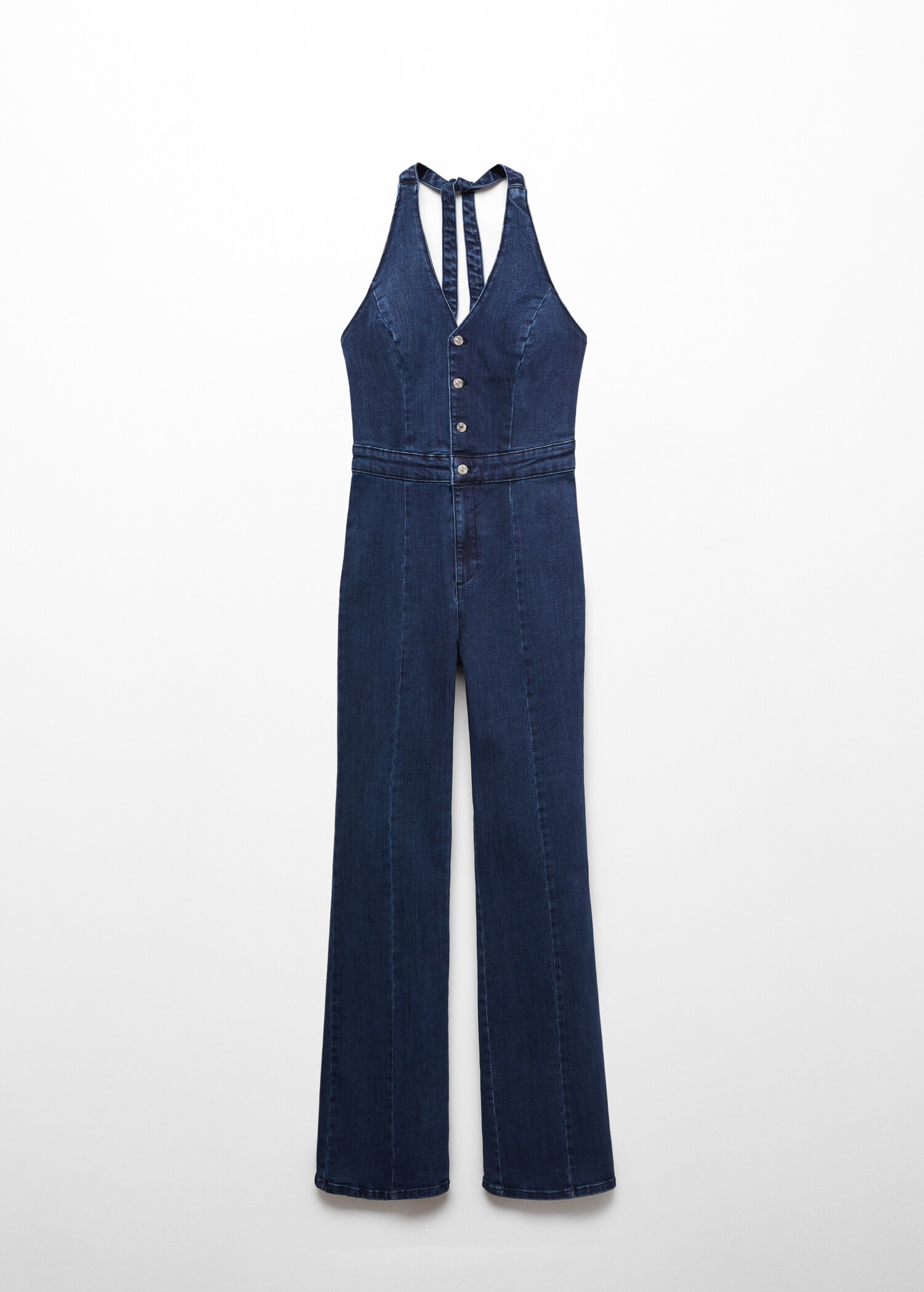 Denim halter-neck jumpsuit - Article without model