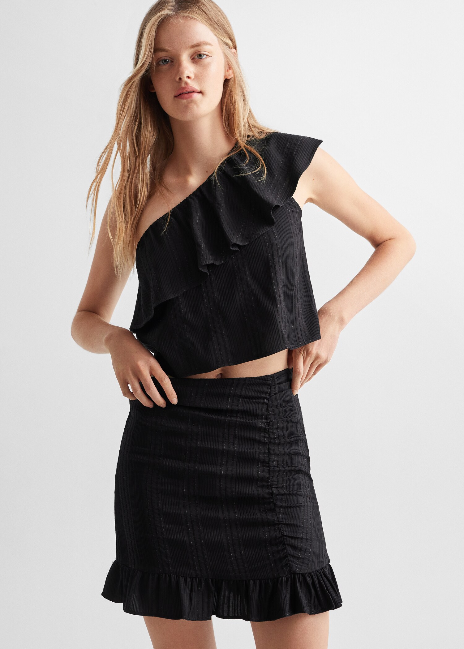 Glitter-detail ruffled skirt - Medium plane