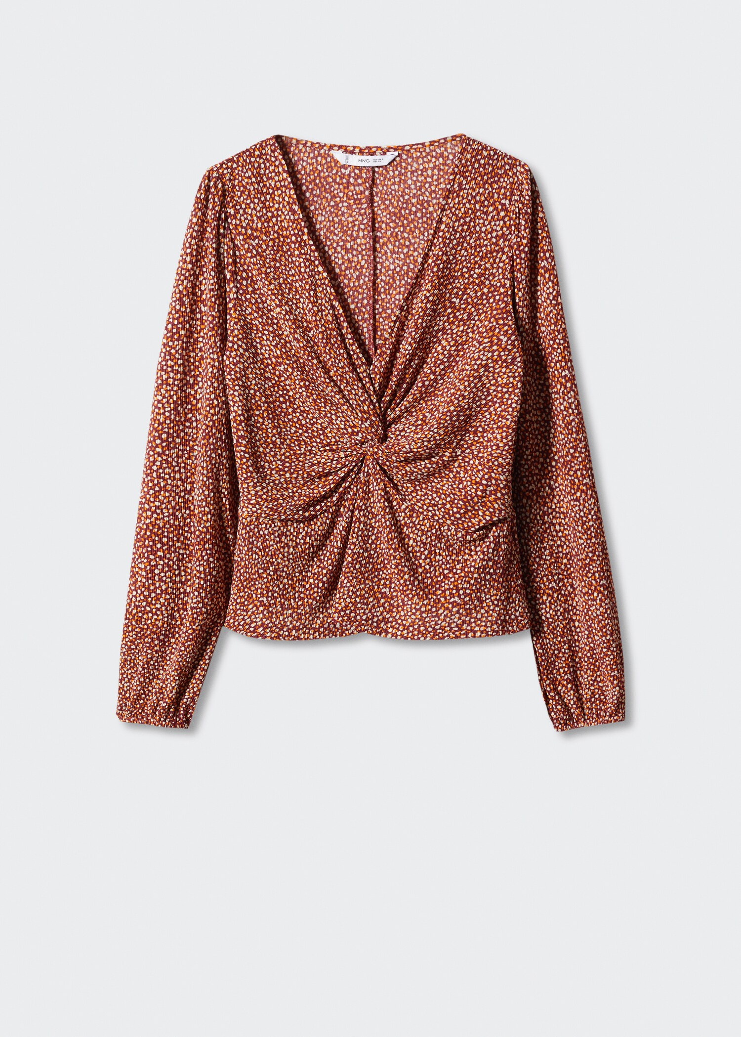 Gemusterte Bluse mit Knoten - Artikel ohne Model