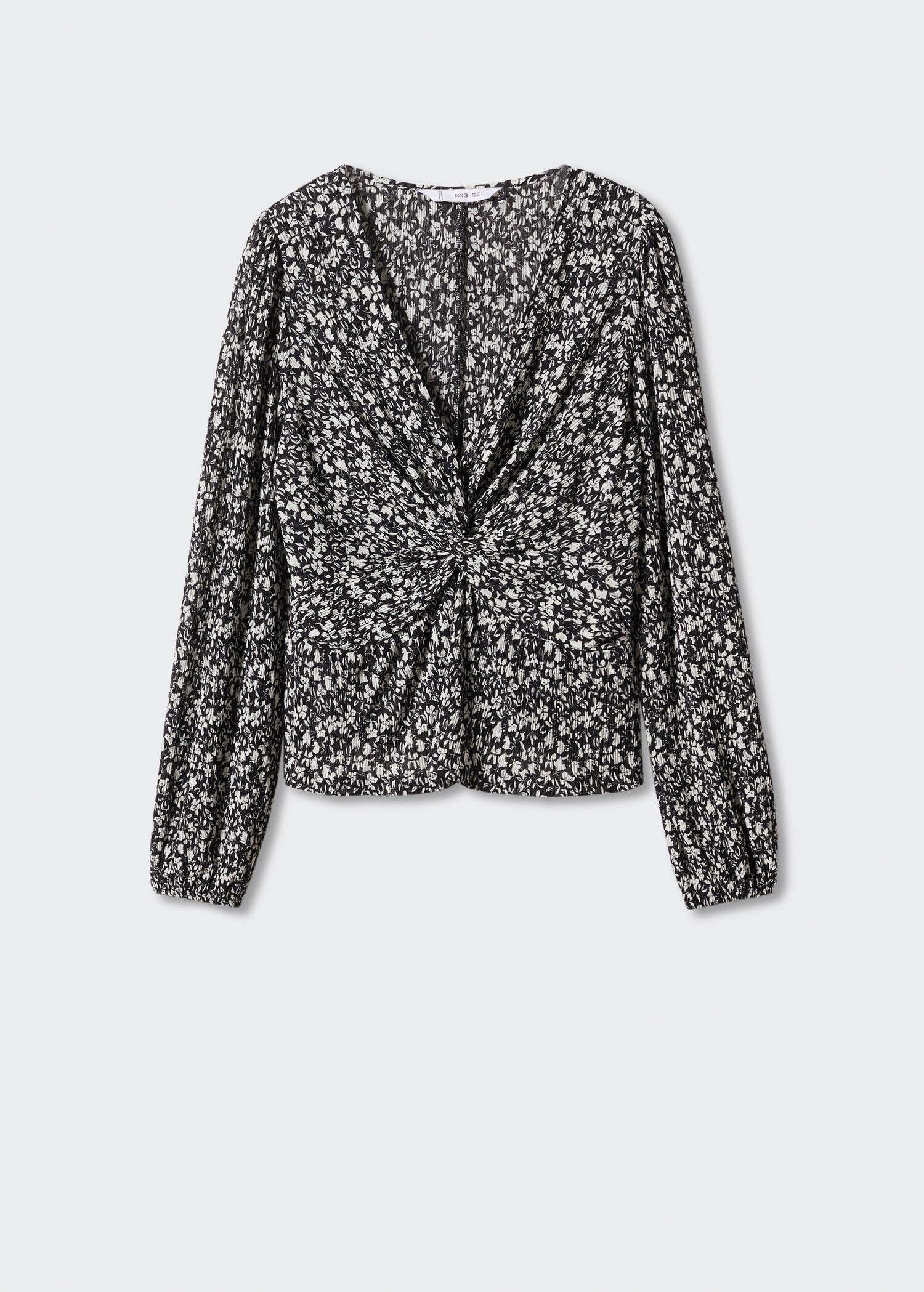 Gemusterte Bluse mit Knoten - Artikel ohne Model