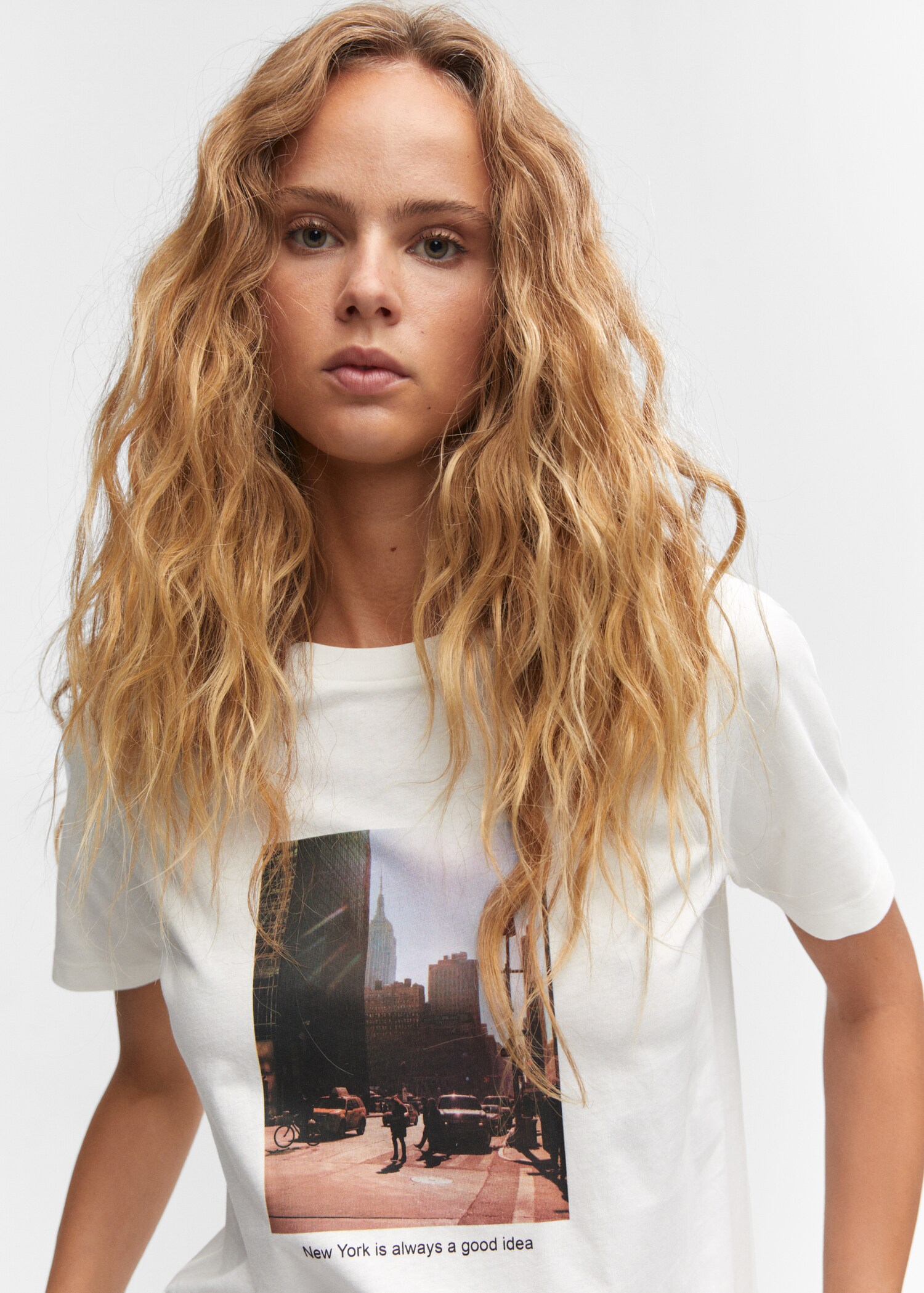Printed cotton-blend T-shirt - Details of the article 1