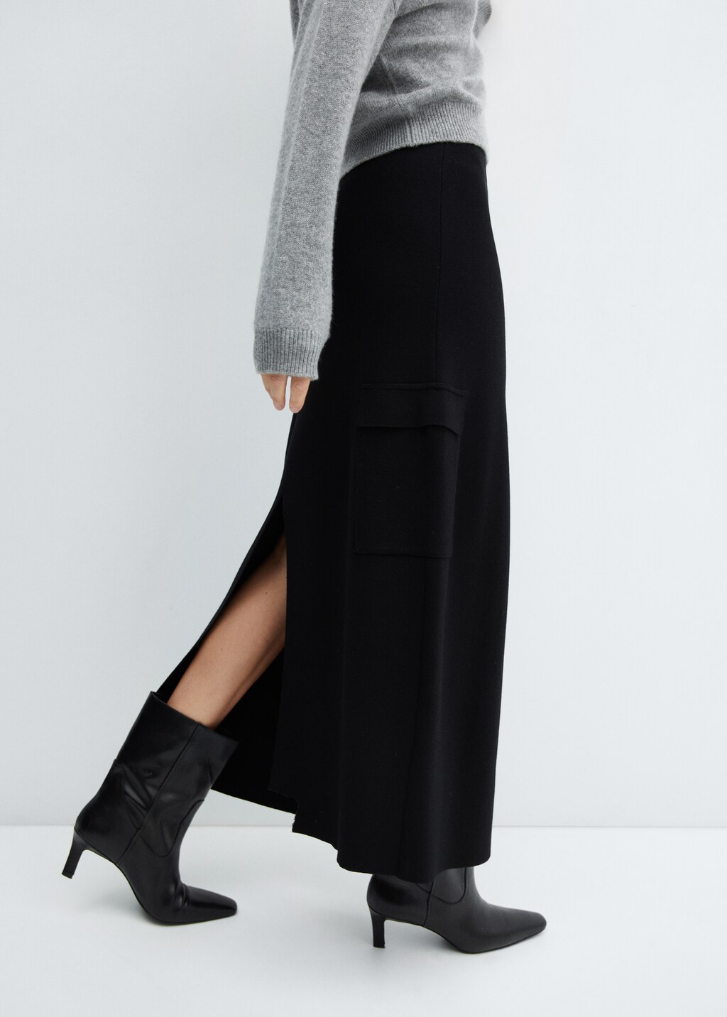 ★CRANK★WASHED CARGO MAXI SKIRT_BLACK★正規品/韓国直送料込 WASHED CARGO MAXI SKIRT_BLACK - CRANK
