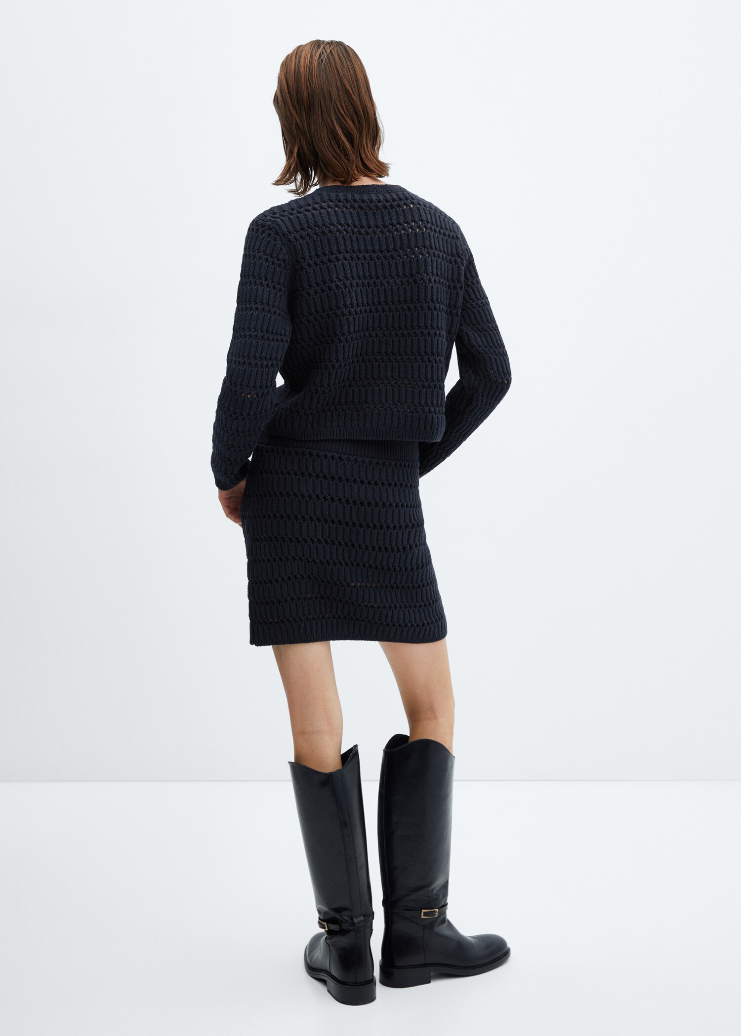 Knitted cardigan with jewel button - Reverse of the article