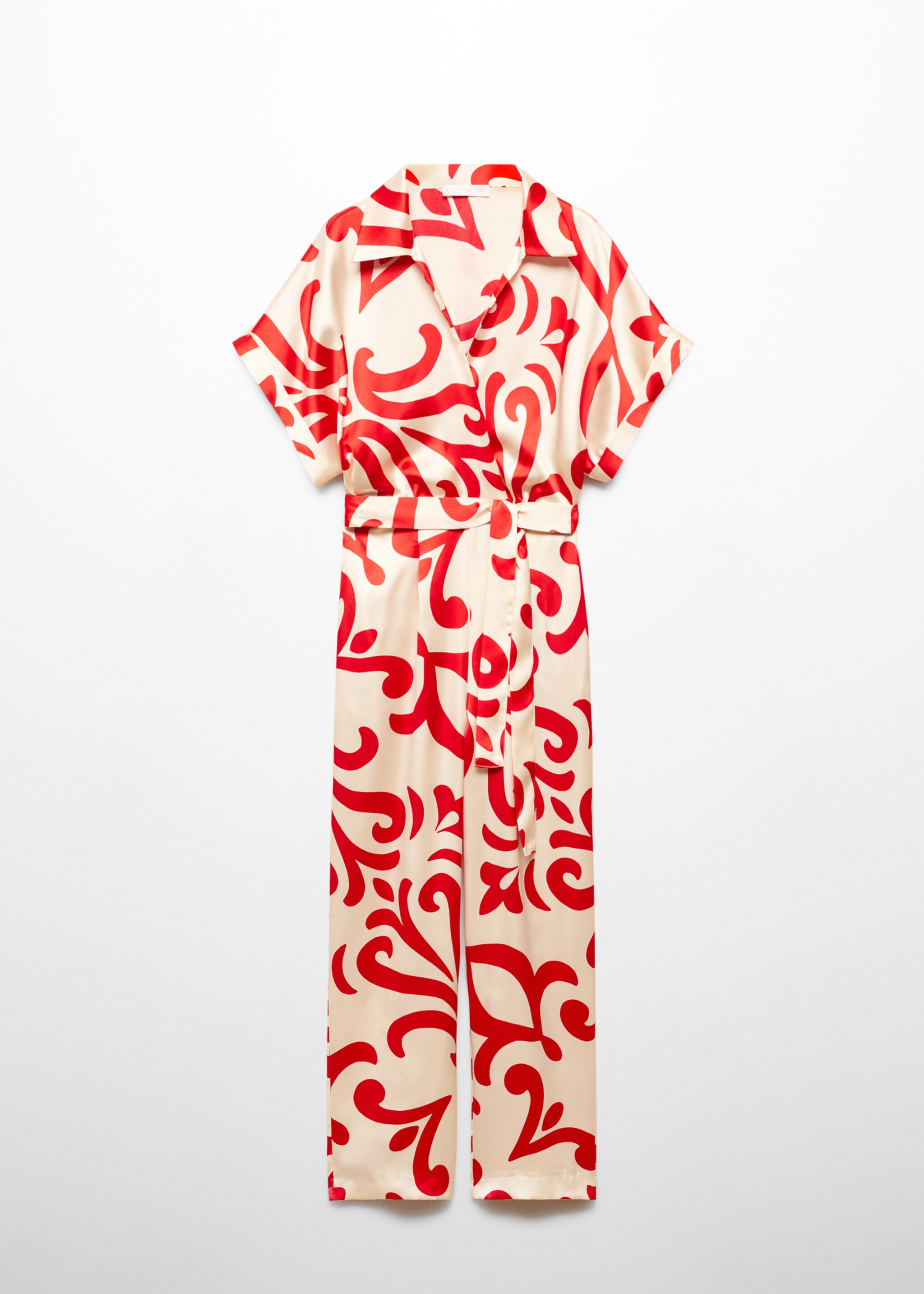 Printed satin jumpsuit - Article without model, Off White. Ref: 57073822-00.