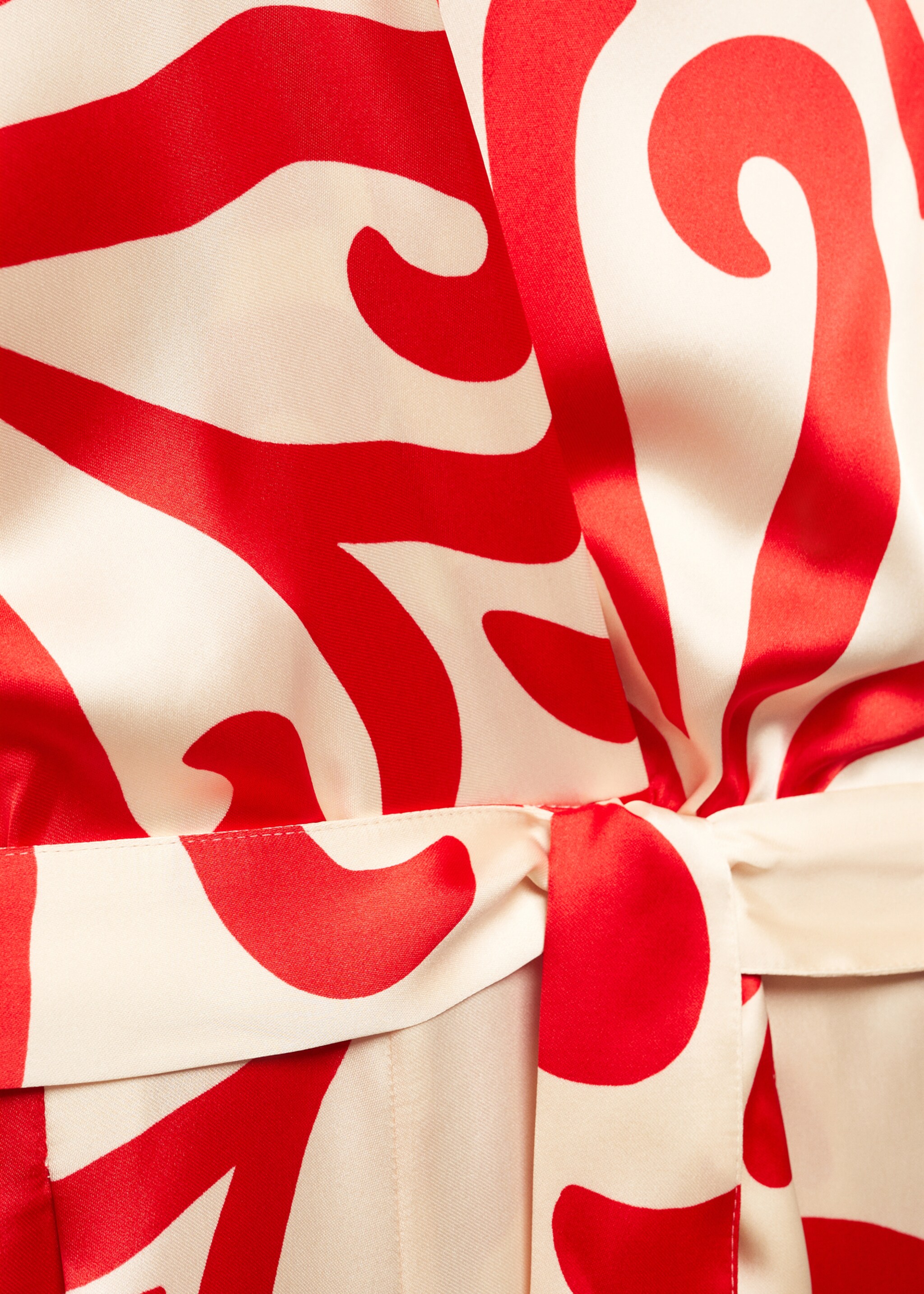 Printed satin jumpsuit - Details of the article 8, Off White. Ref: 57073822-00.