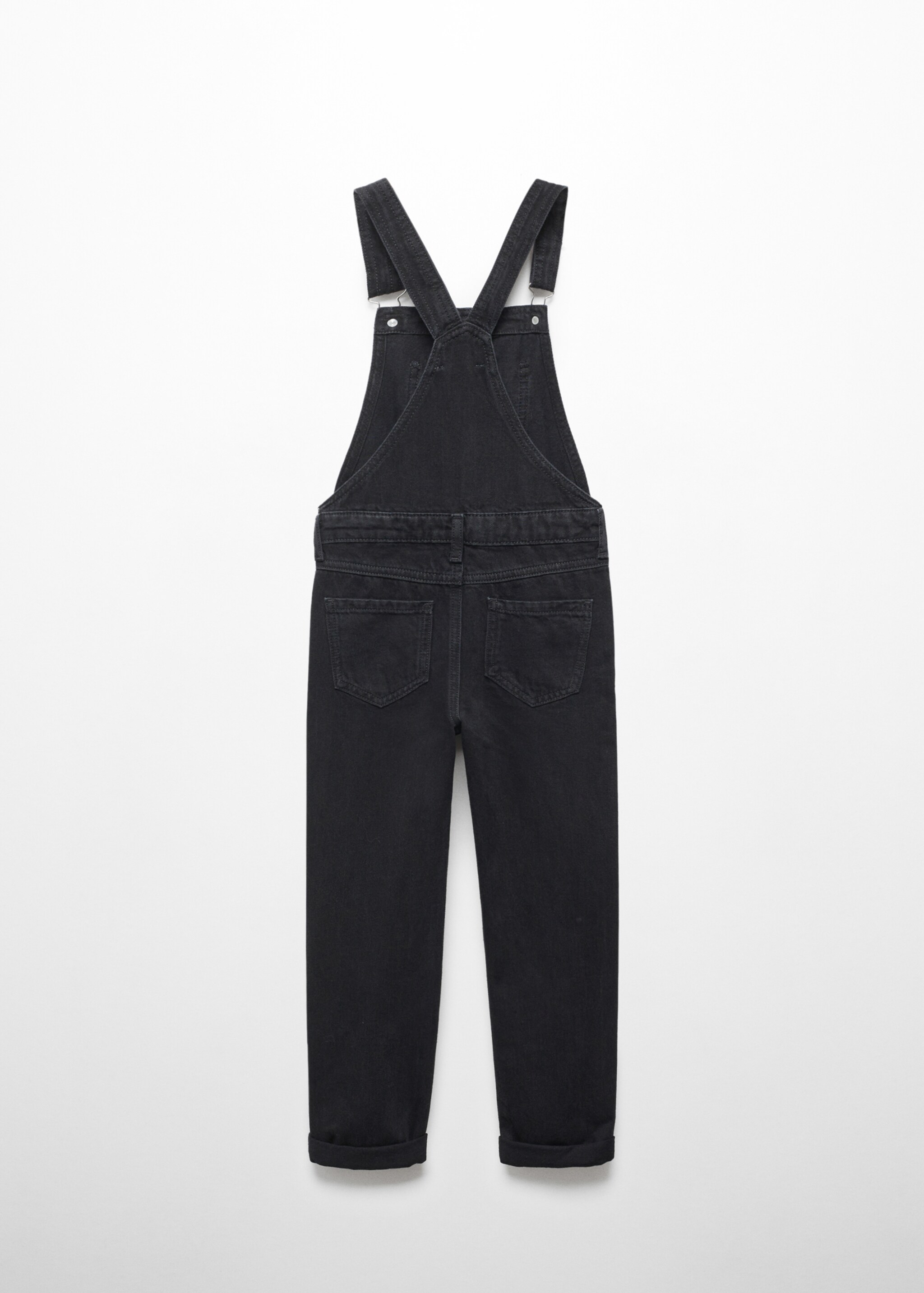 Long denim dungarees - Reverse of the article, Black denim. Ref: 57074005-00.