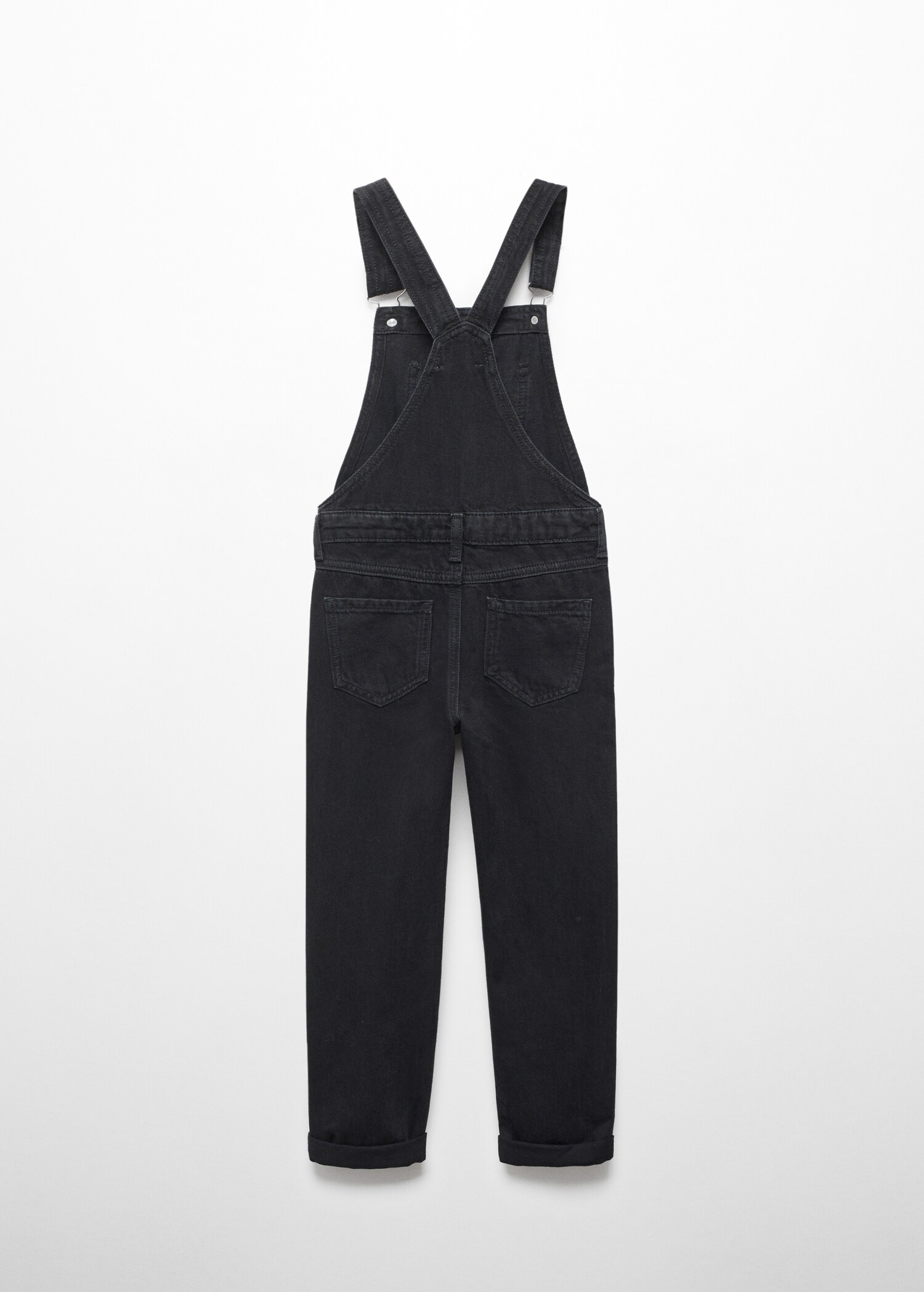 Long denim dungarees - Reverse of the article