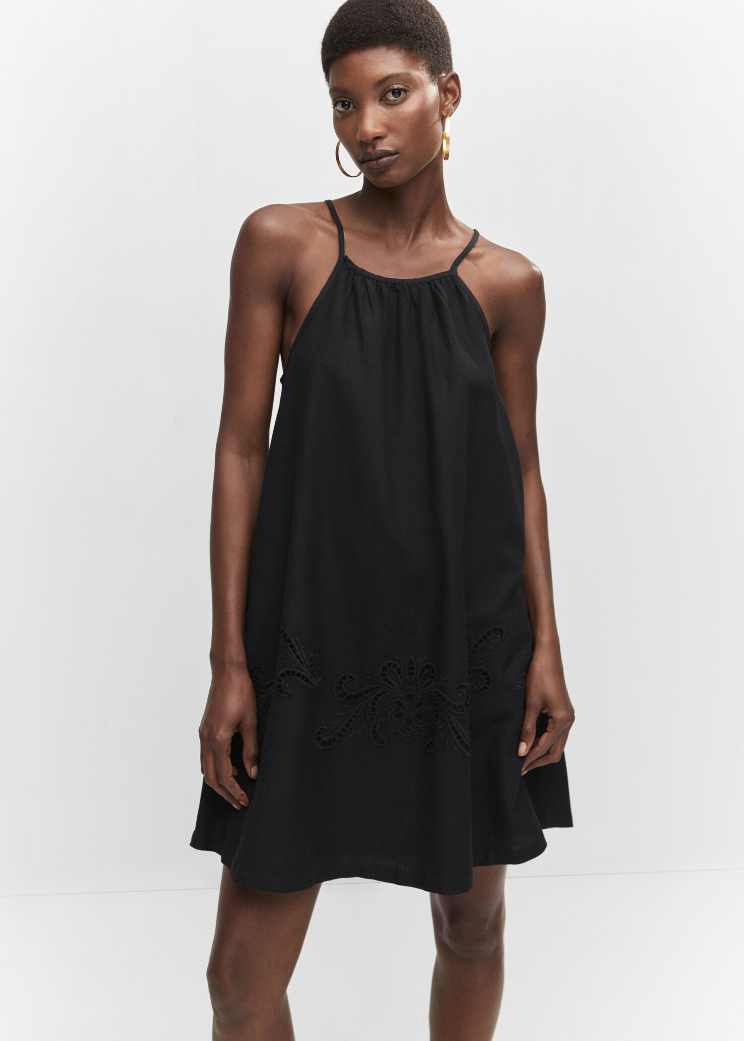 Embroidered detail dress - Medium plane