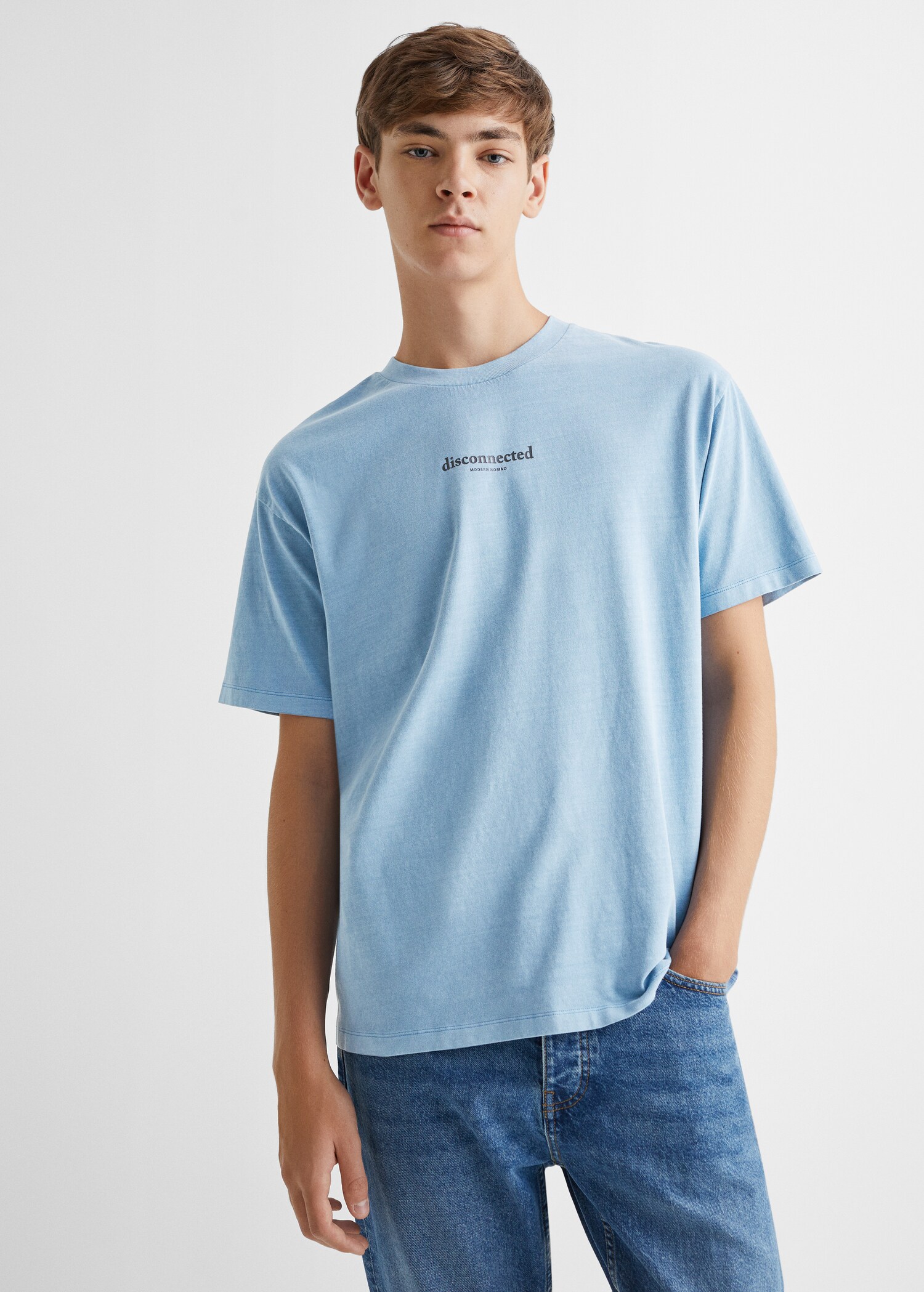 Bawełniany wzorzysty t-shirt - Plan średni