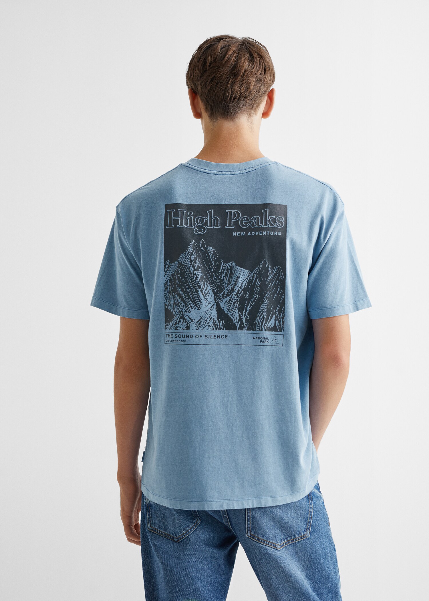 Bawełniany wzorzysty t-shirt - Tylna strona artykułu