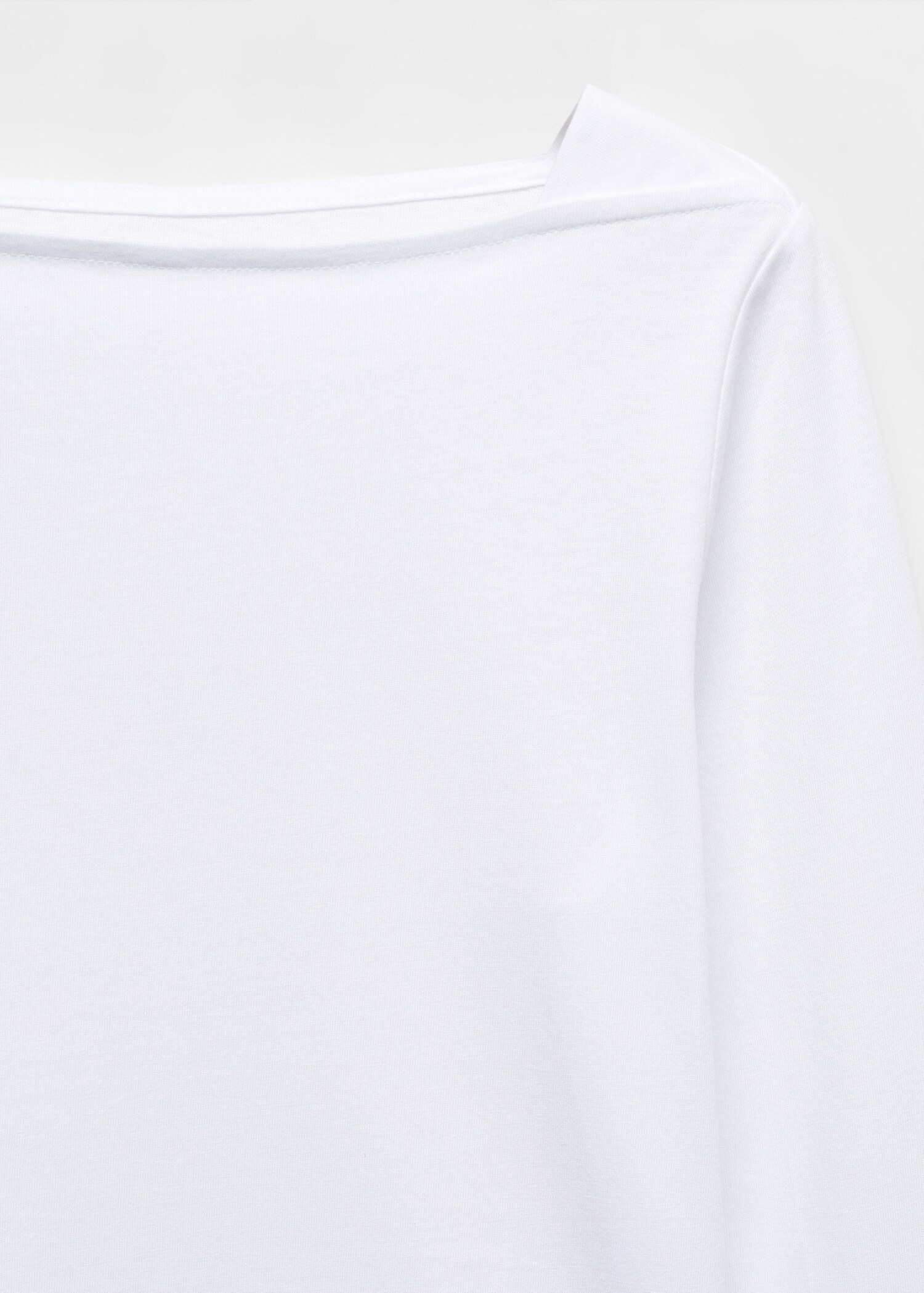 Cotton boat neck t-shirt - Details of the article 8