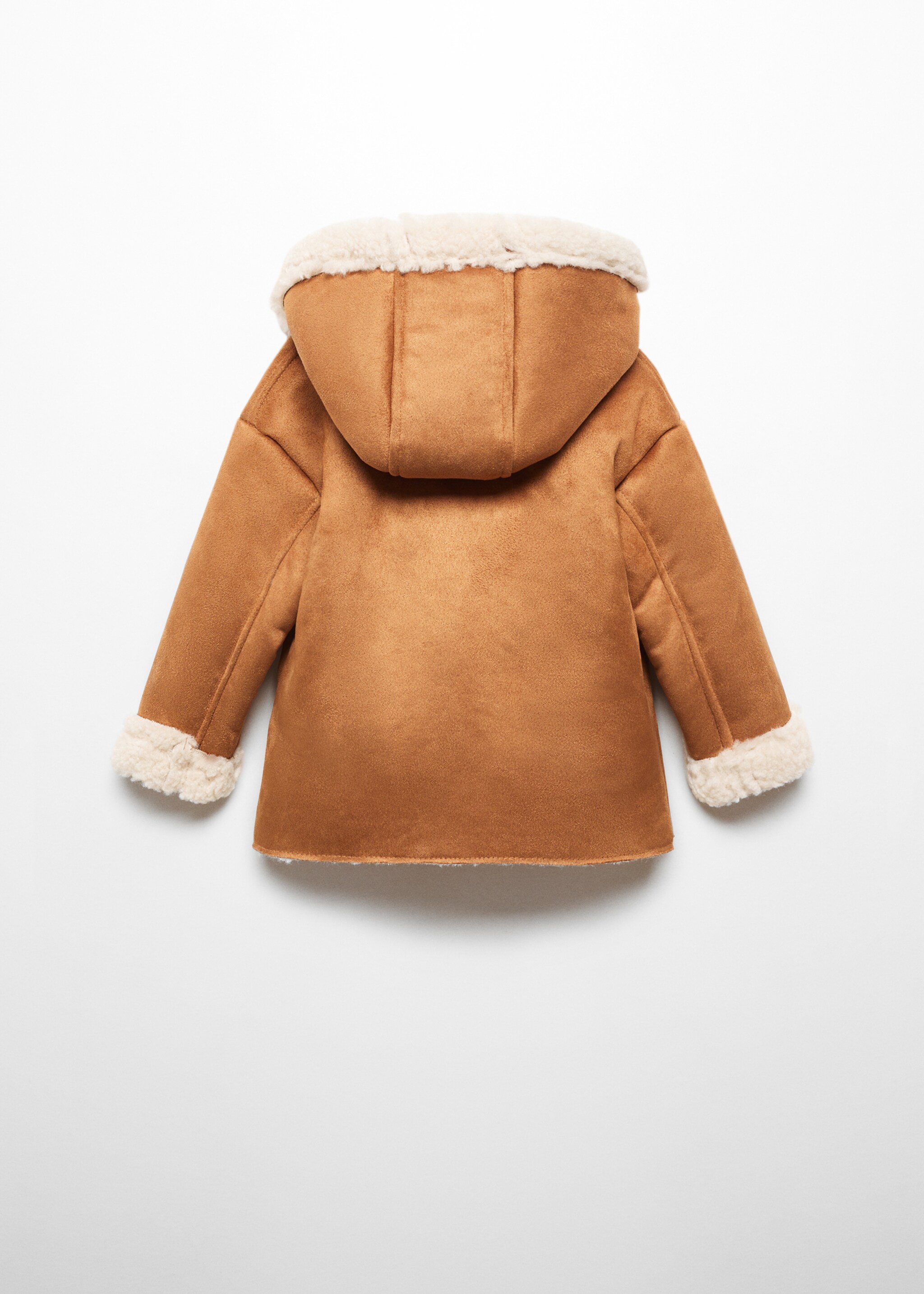 Suede and shearling-effect coat - Reverse of the article