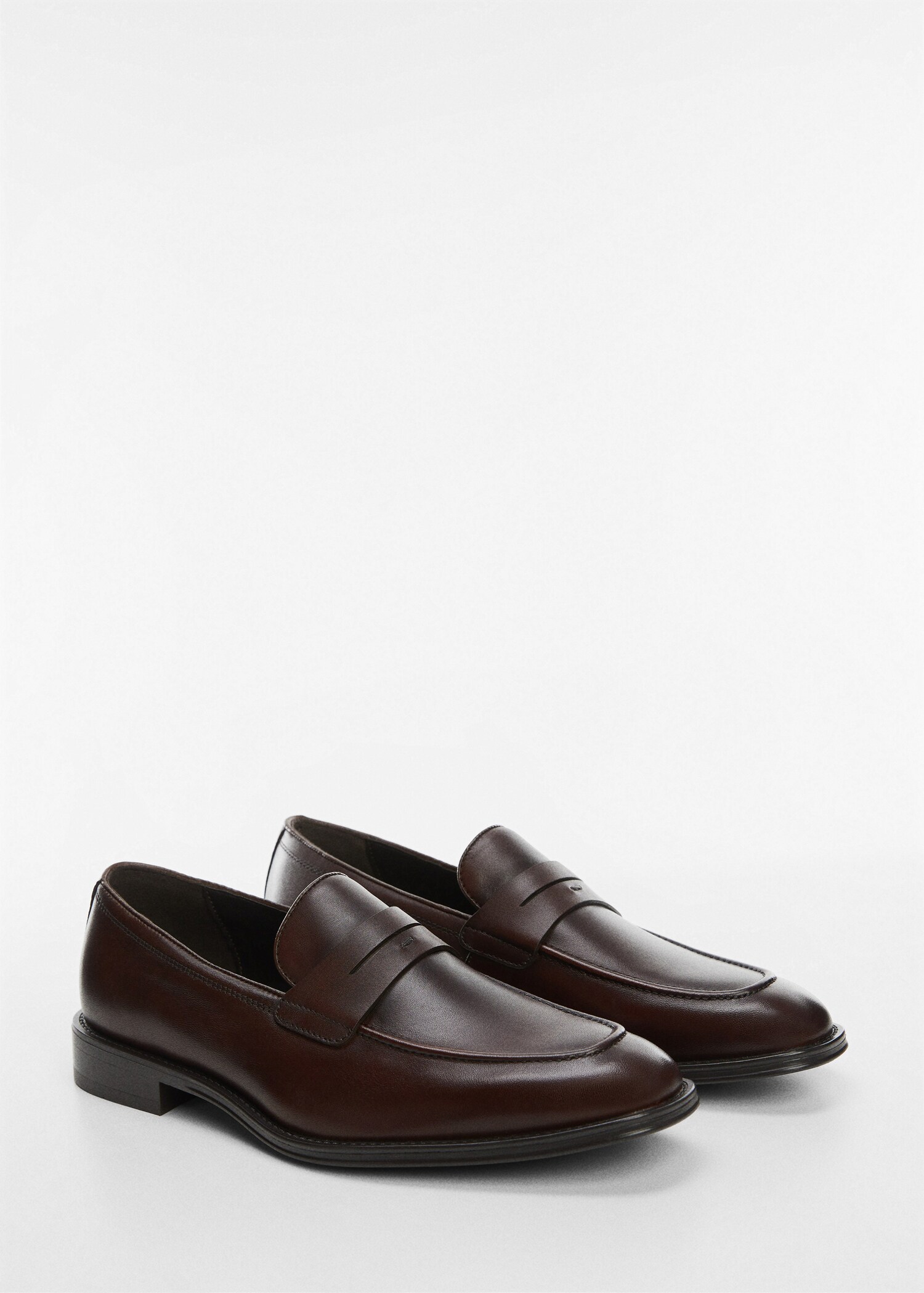 Aged-leather loafers - Medium plane