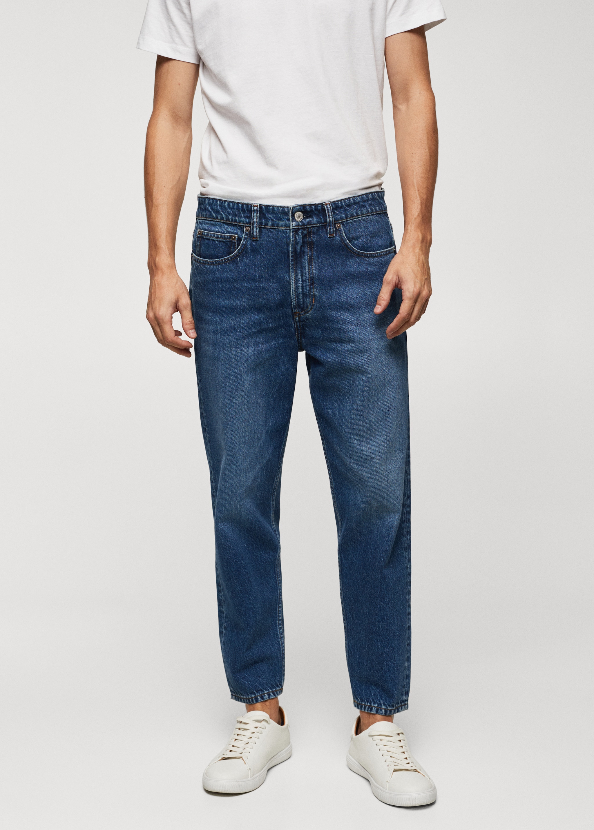 Jeans Uomo Tapered - Vita Media, Cotone Organico, Colore Rinse Blue, Made In Turchia - Foto 9