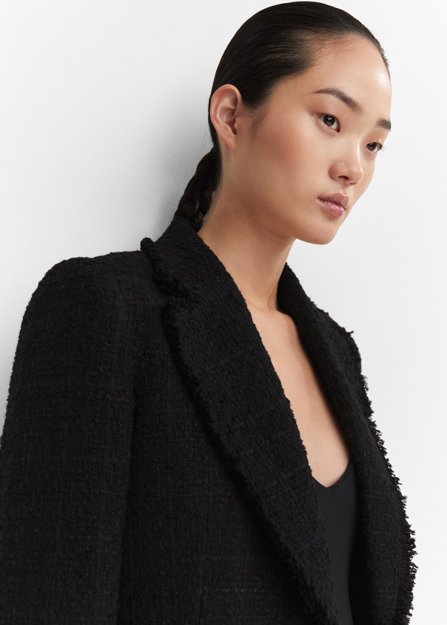 Tweed blazer with jewel button - Details of the article 1