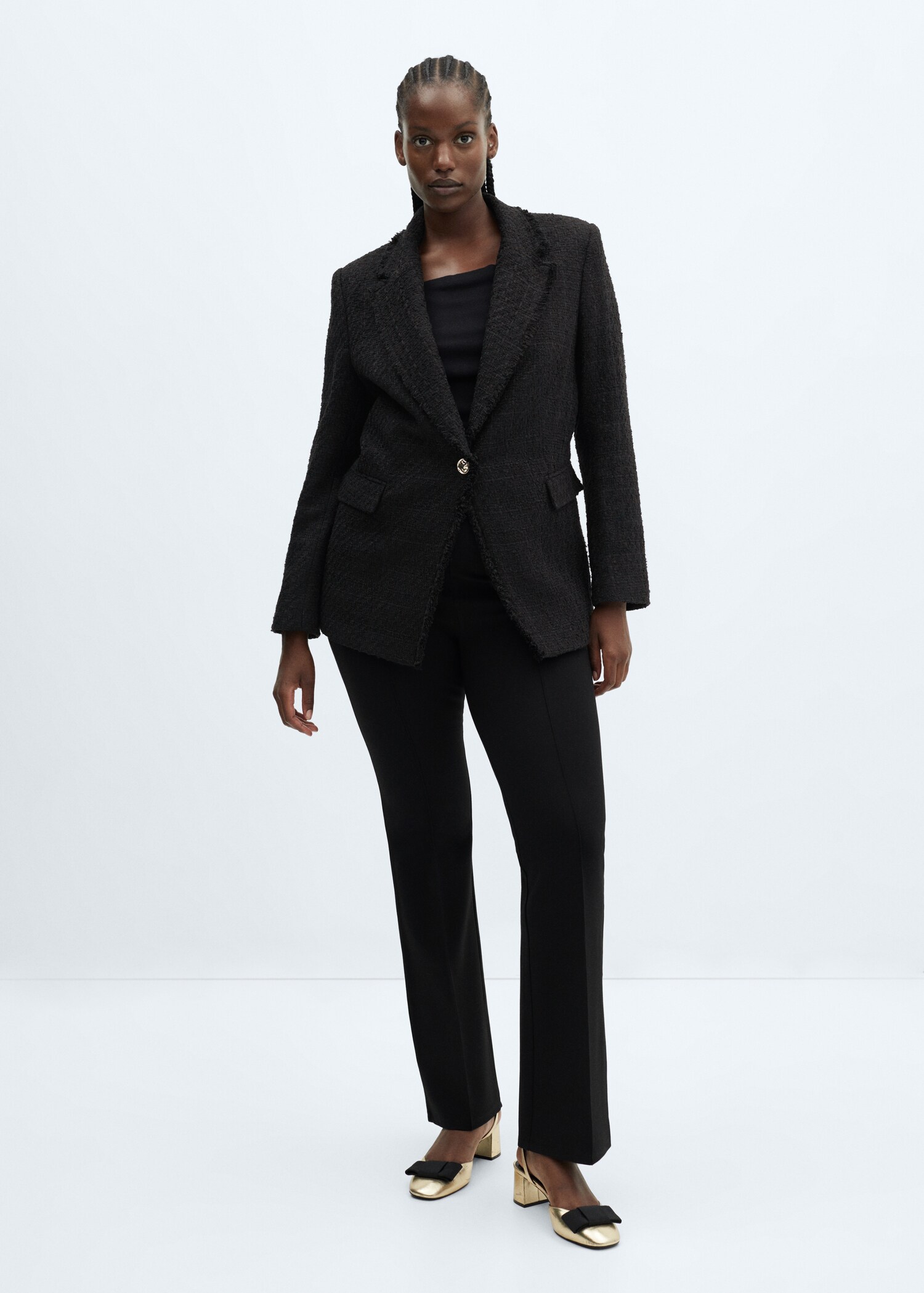 Tweed blazer with jewel button - Details of the article 3