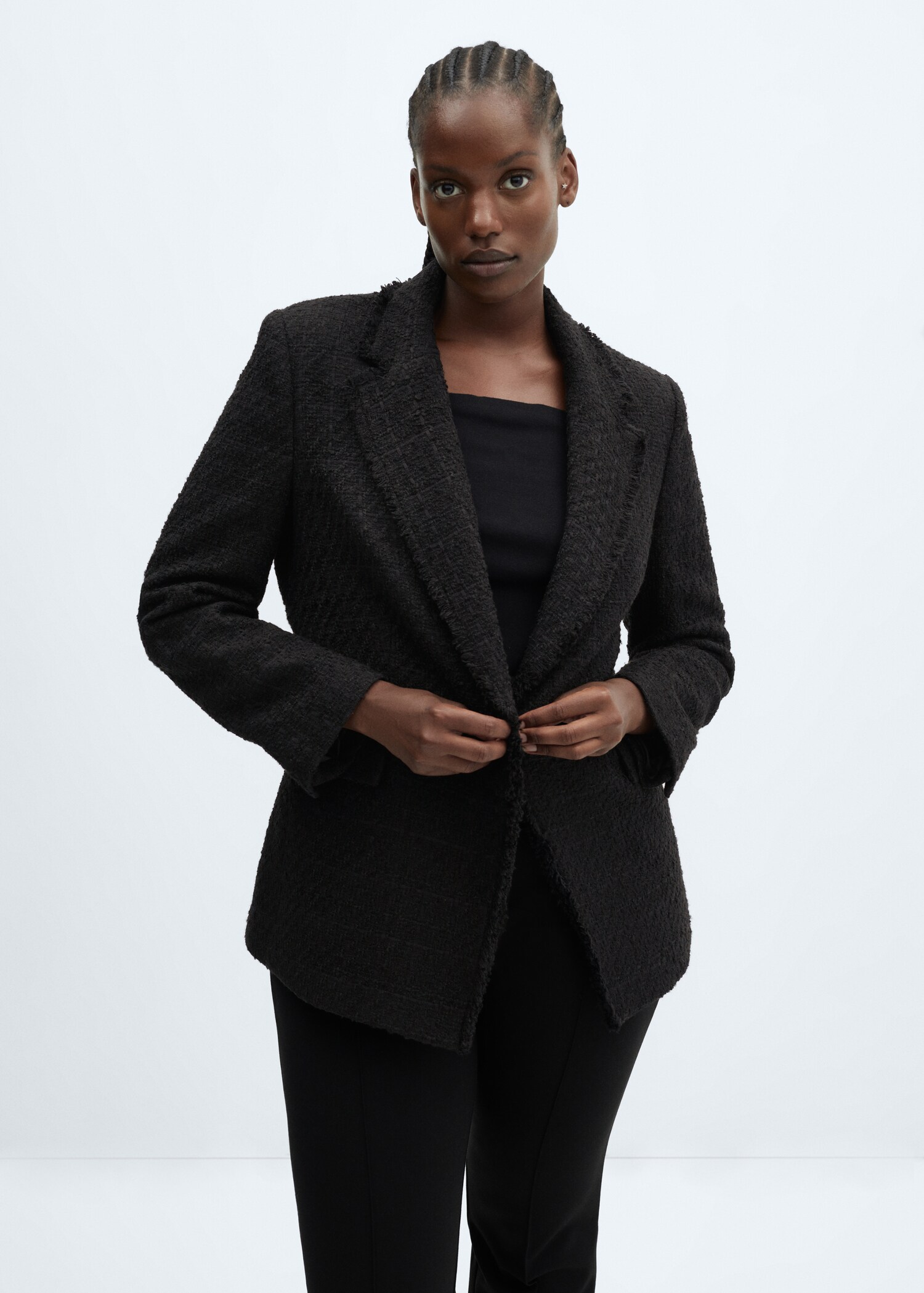 Tweed blazer with jewel button - Details of the article 5