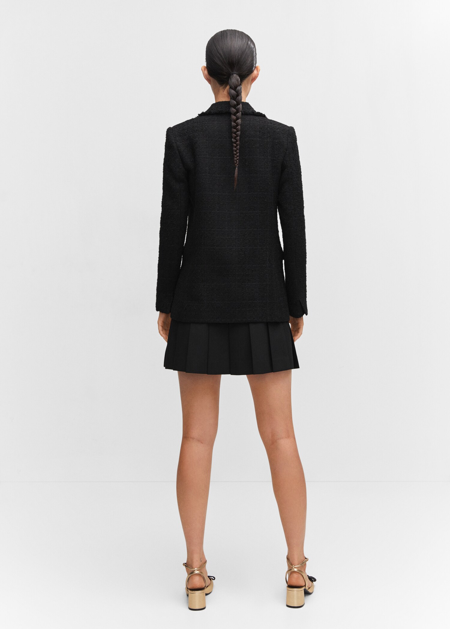 Tweed blazer with jewel button - Reverse of the article