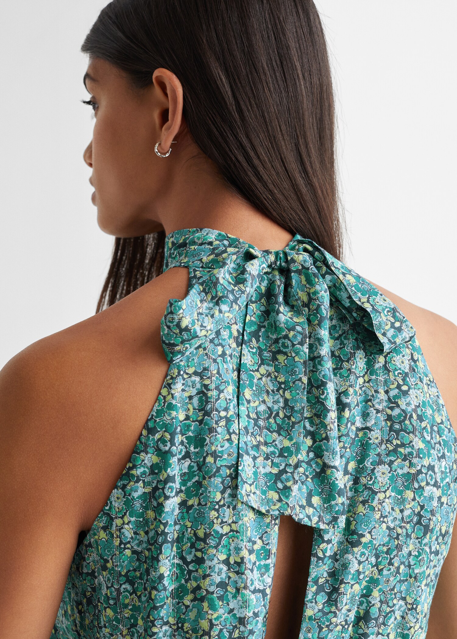 Printed halter-neck dress - Details of the article 6