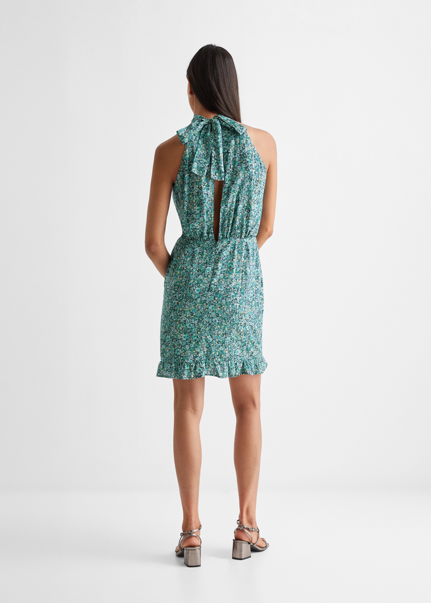 Printed halter-neck dress - Reverse of the article