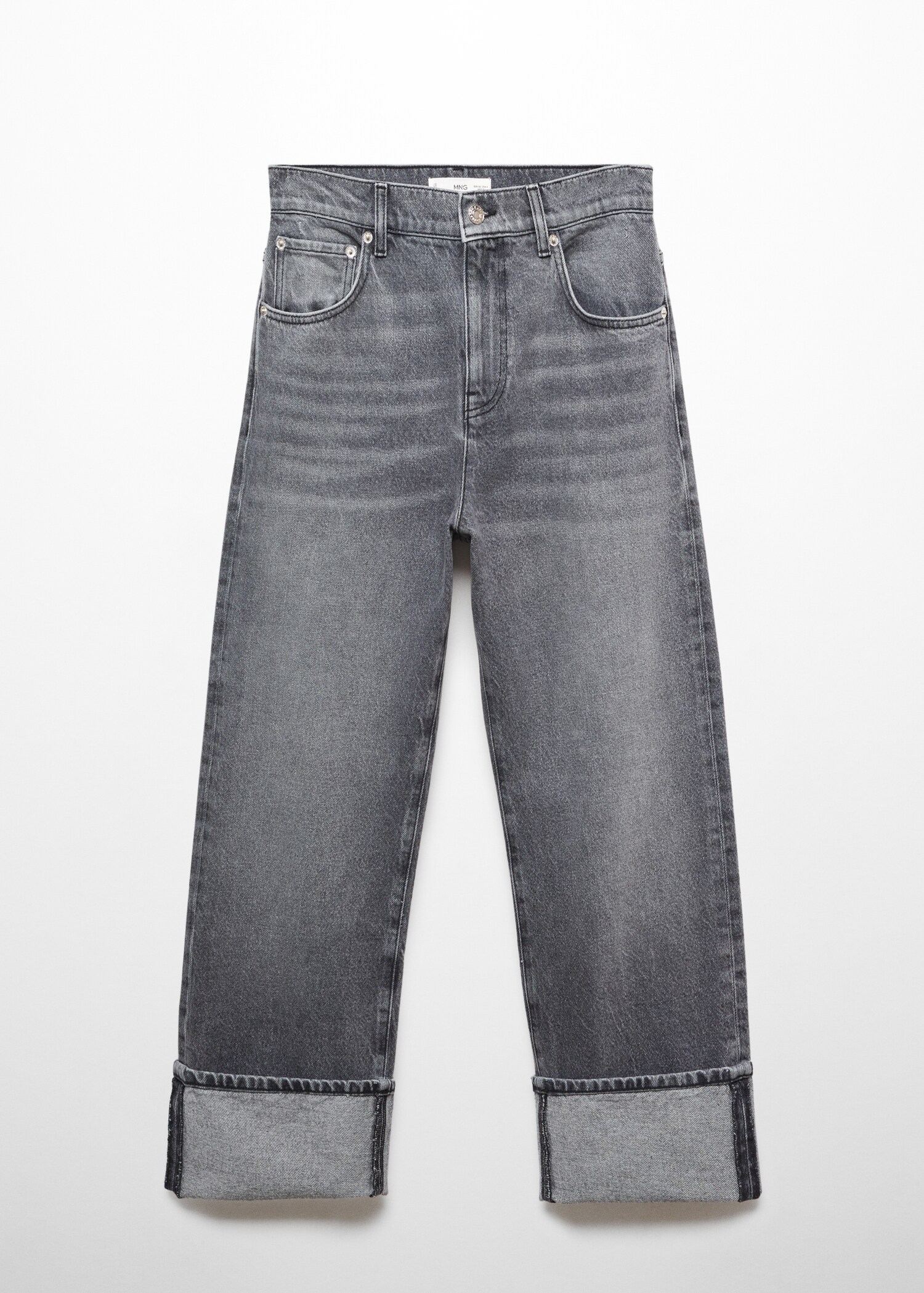 Wideleg jeans with turned-up hem - Article without model
