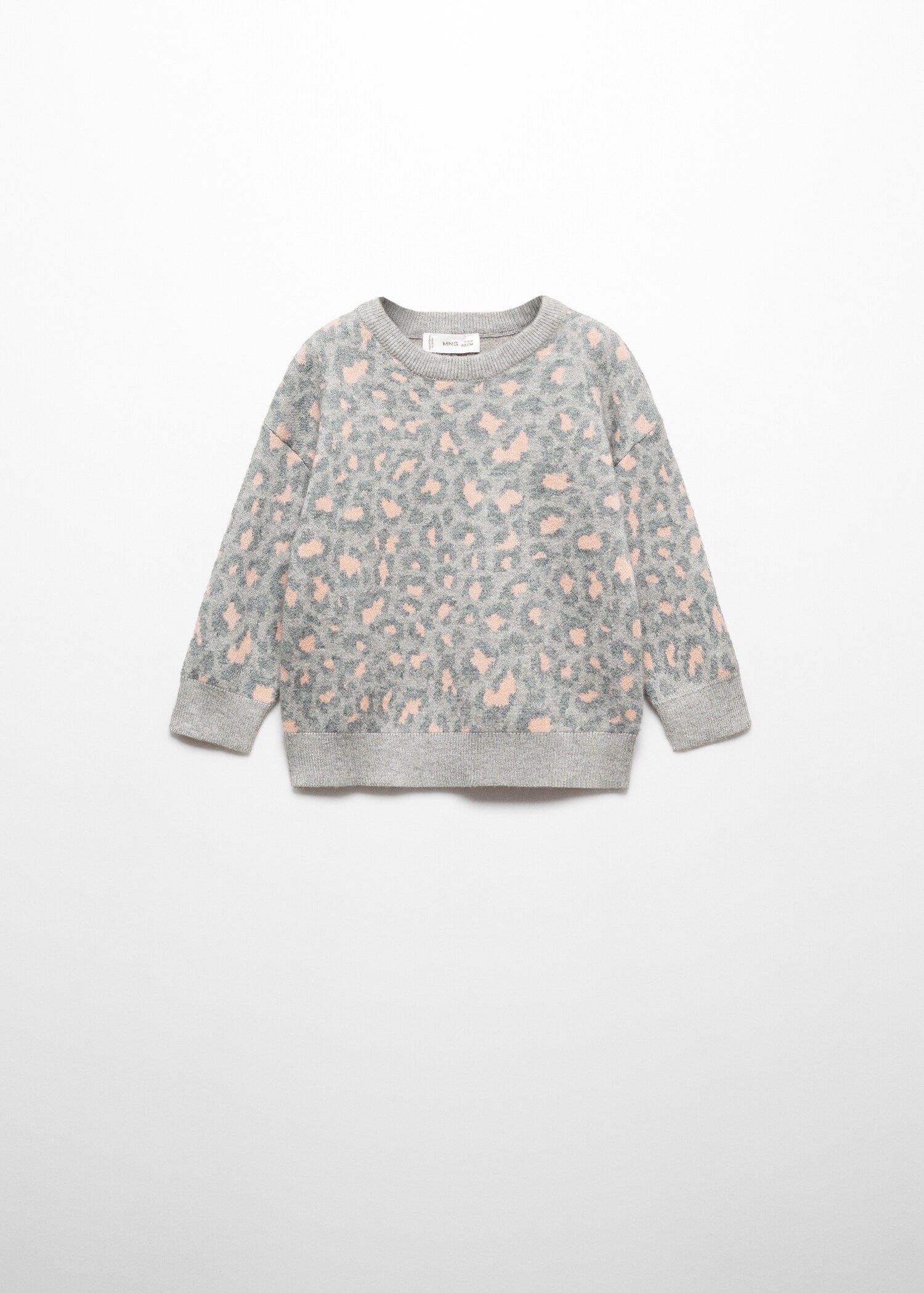 Stickad sweatshirt med tryck - Artikel utan modell