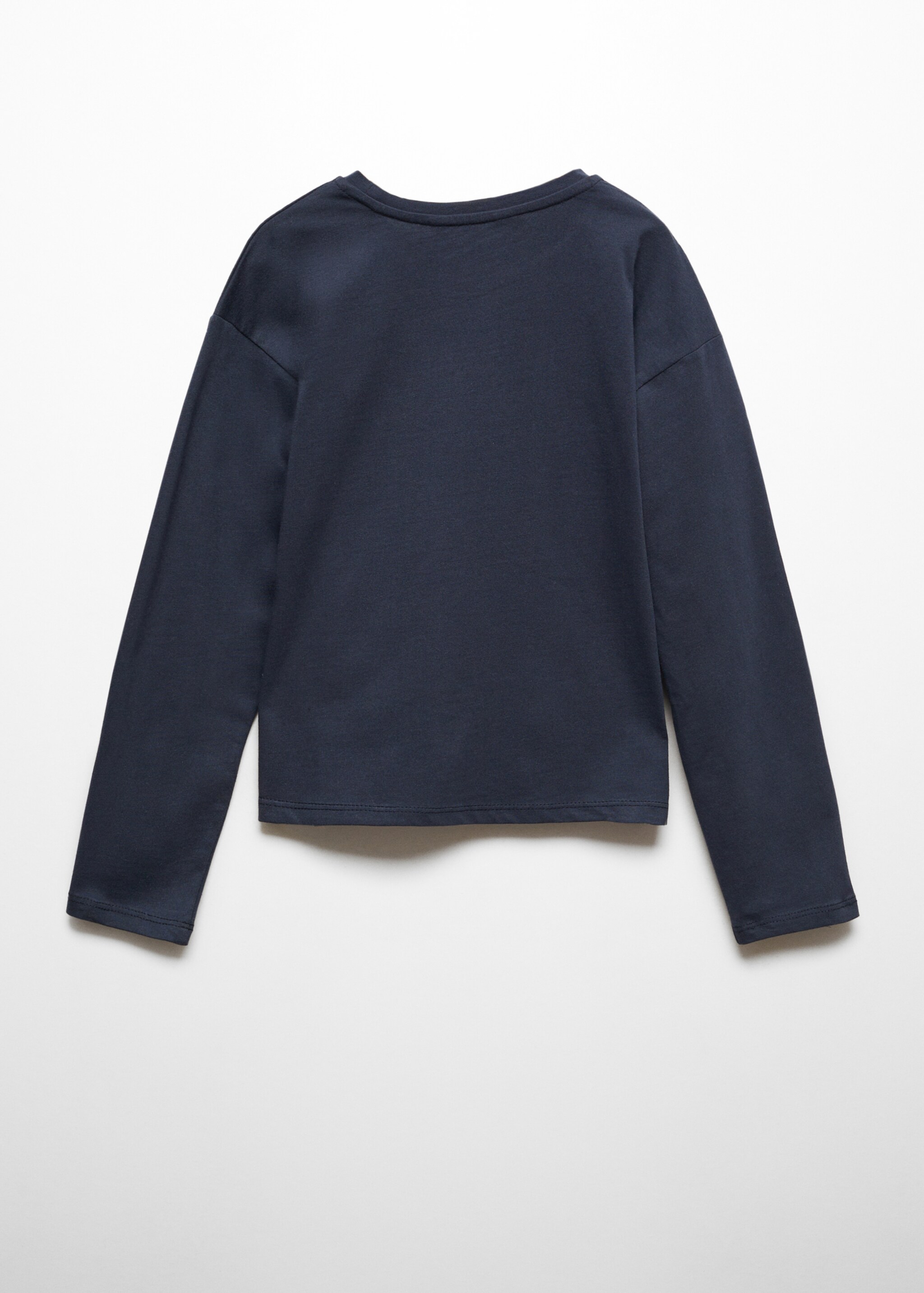 Printed long sleeve t-shirt - Reverse of the article, Navy. Ref: 57075150-00.