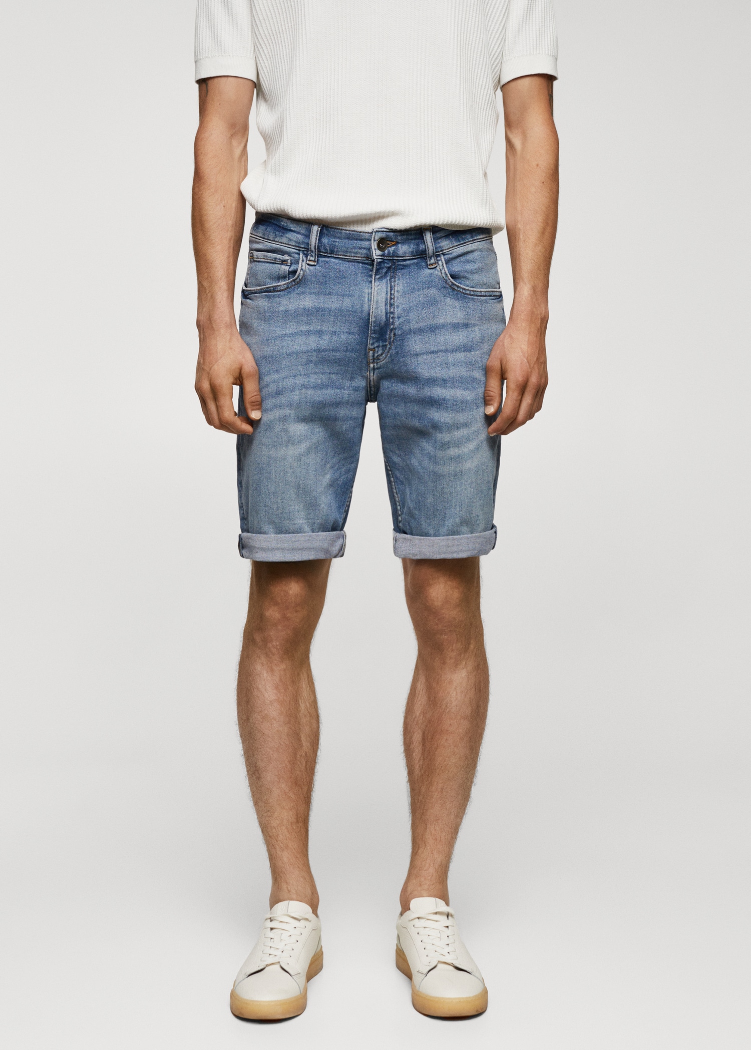 Slim Fit-Jeans-Bermudashorts - Mittlere Ansicht