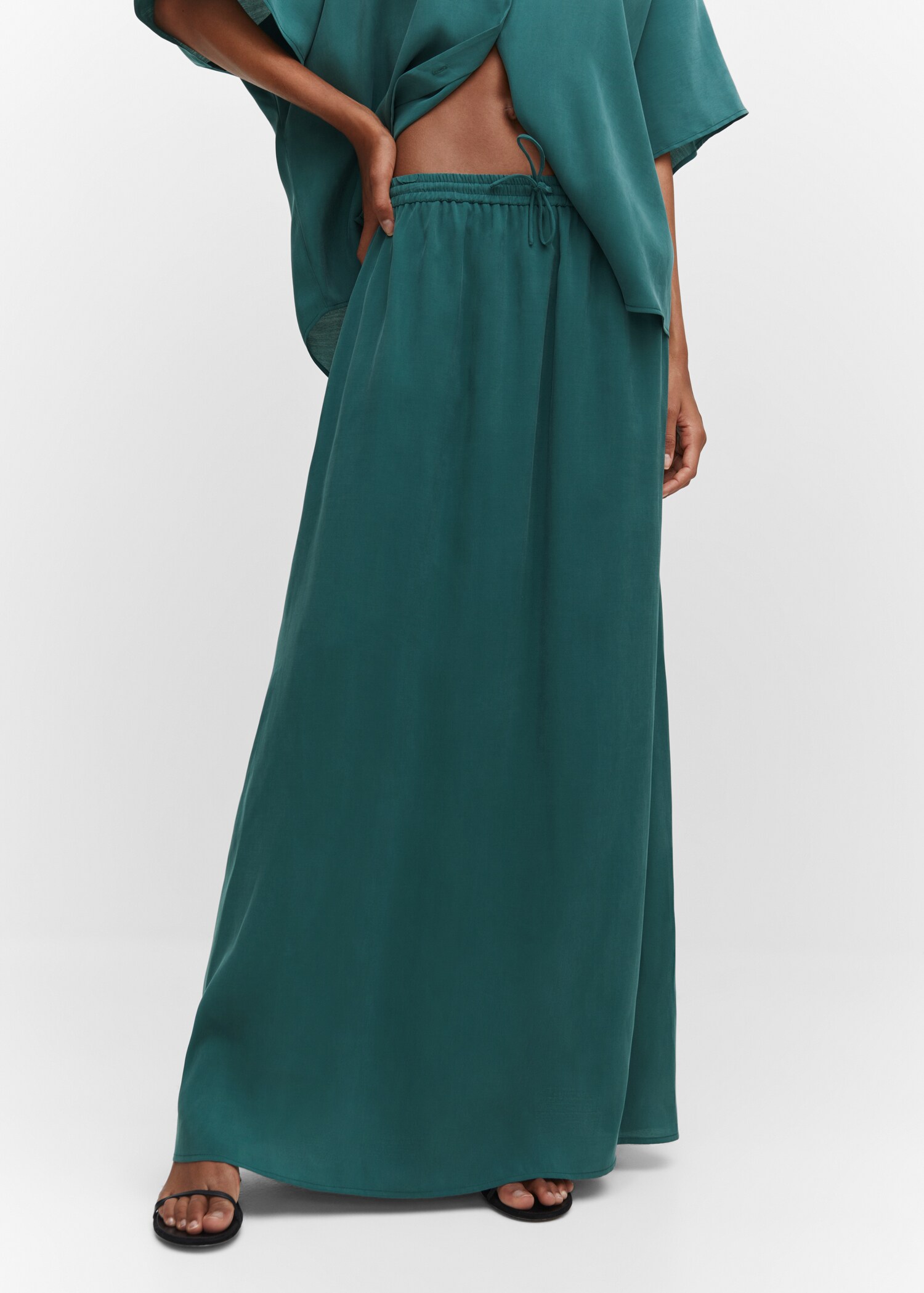 Modal skirt with elastic waist - Medium plane
