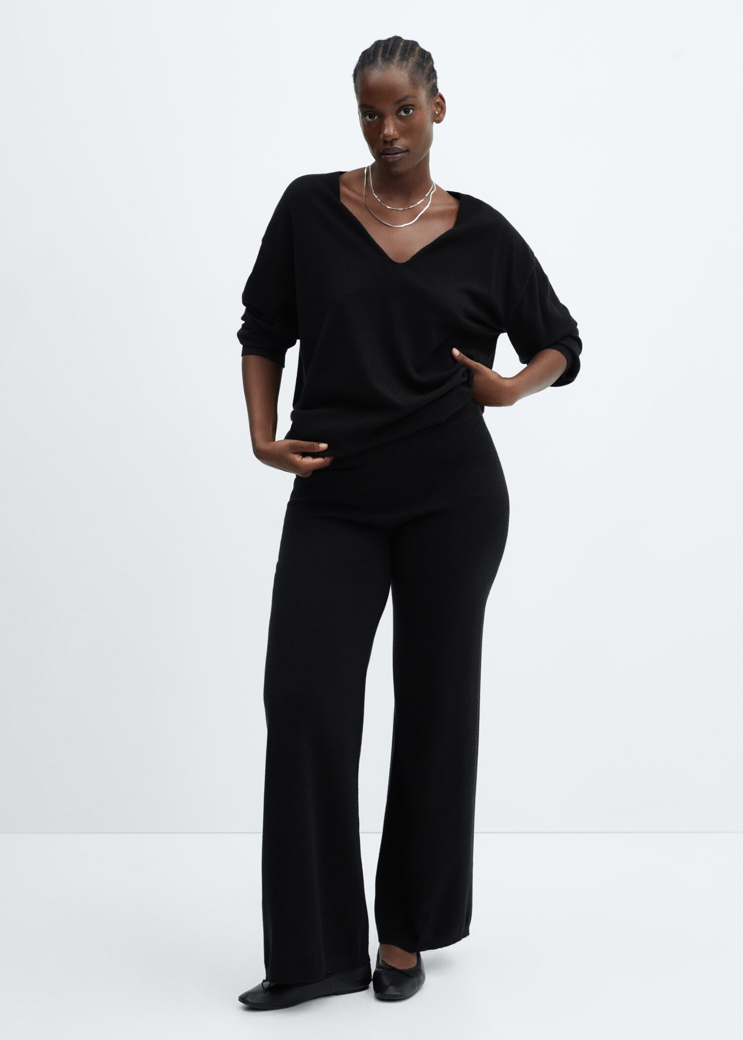Knitted wideleg trousers - Details of the article 3